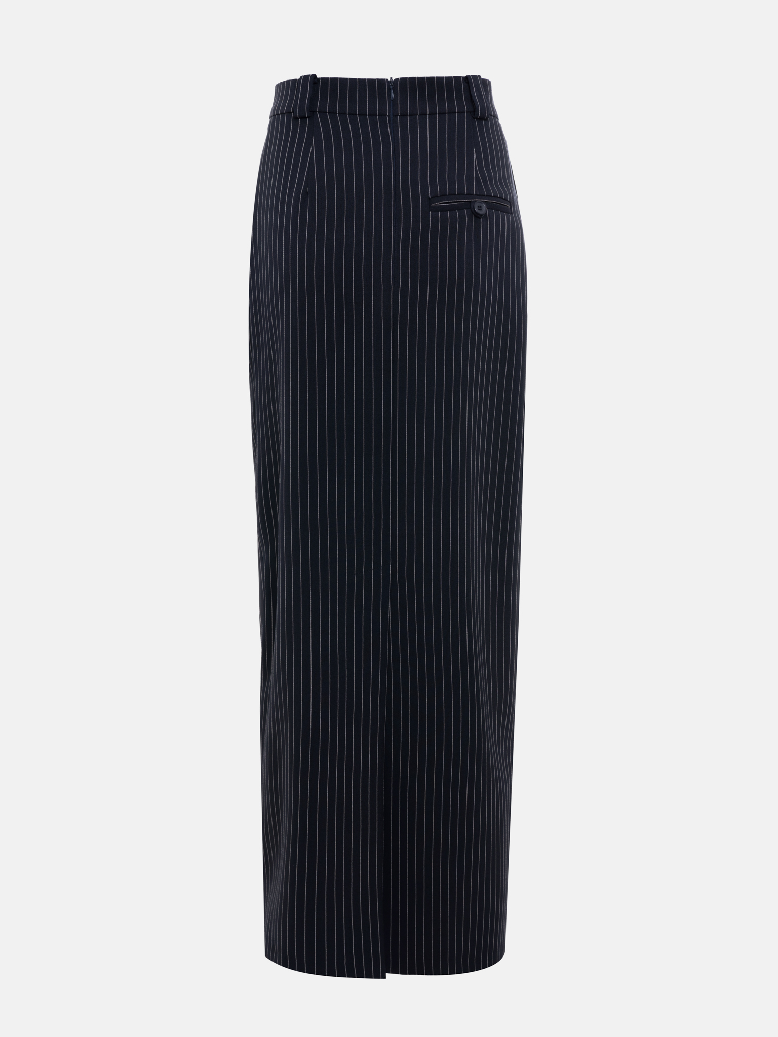 Slim-striped wrap maxi skirt