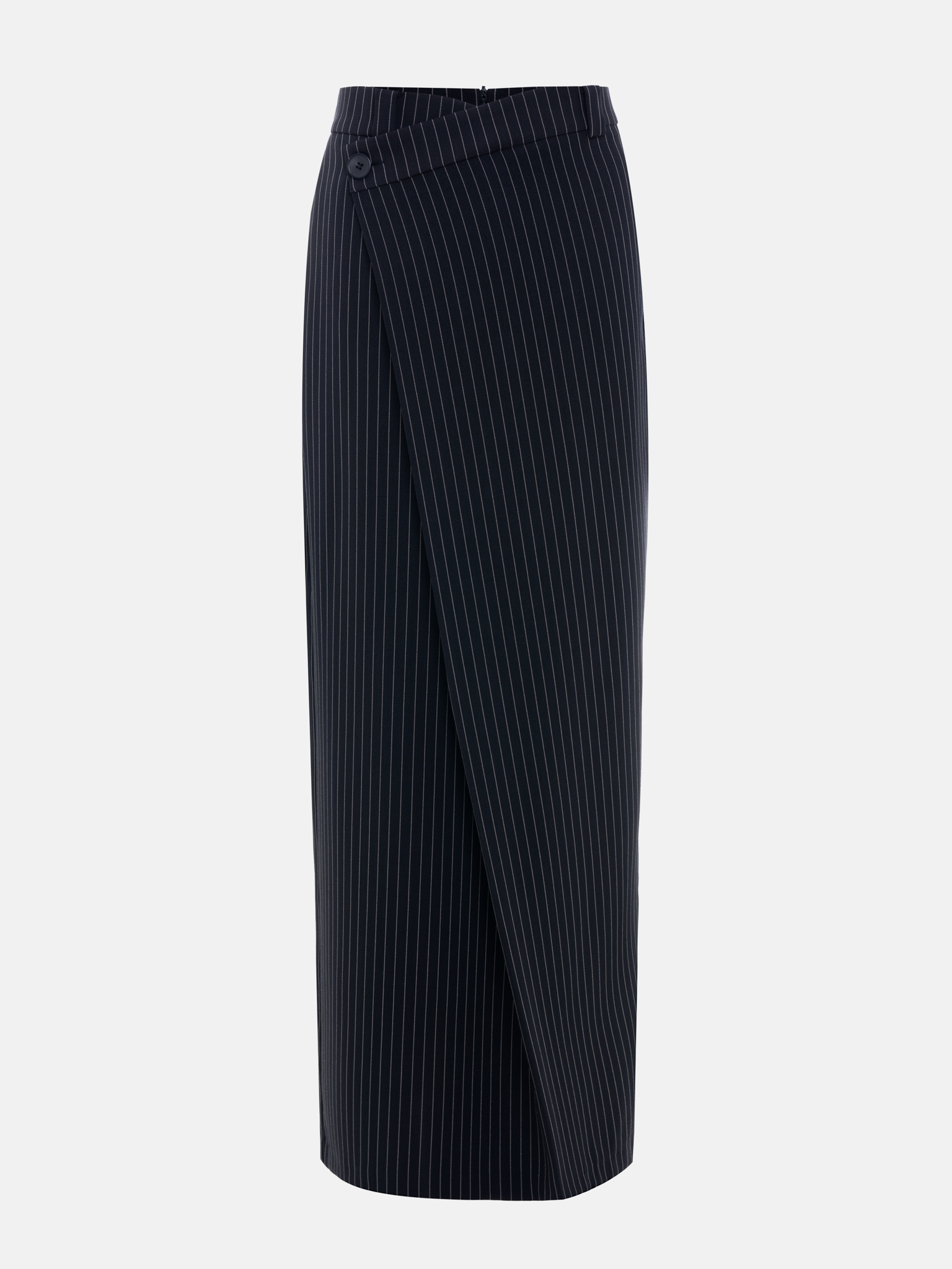 Slim-striped wrap maxi skirt