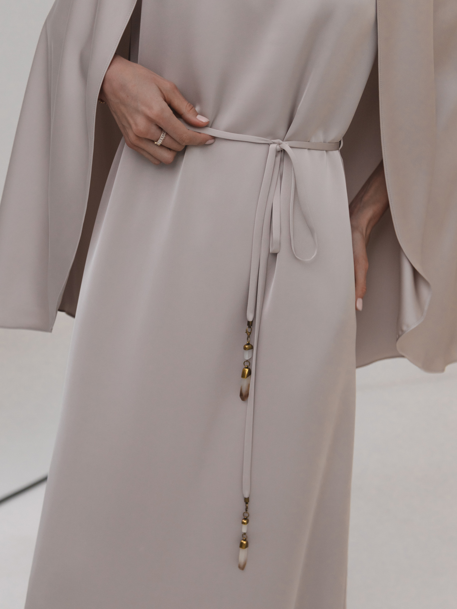 Maxi dress with matching cape