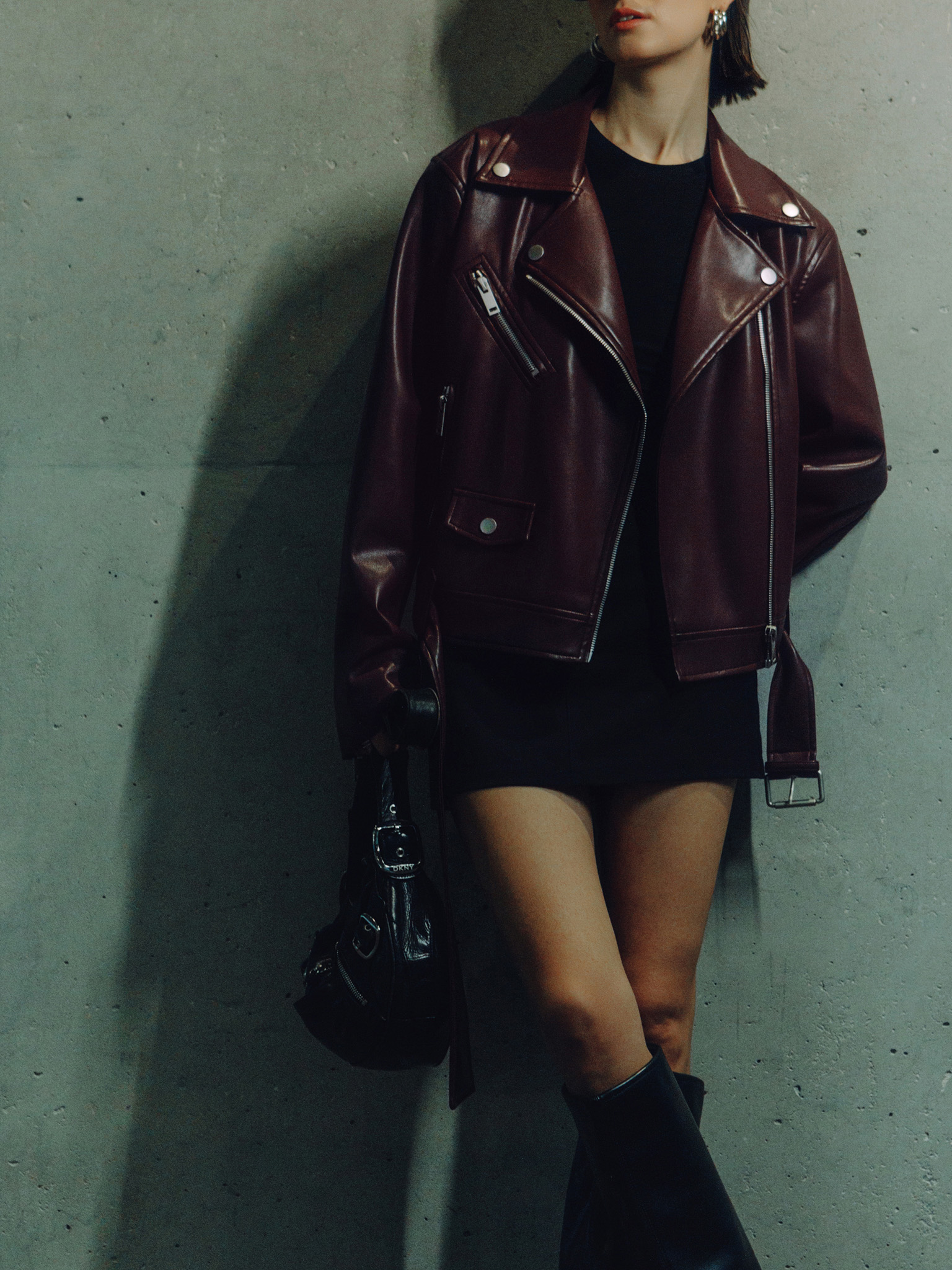 Oversize jacket from eco-leather