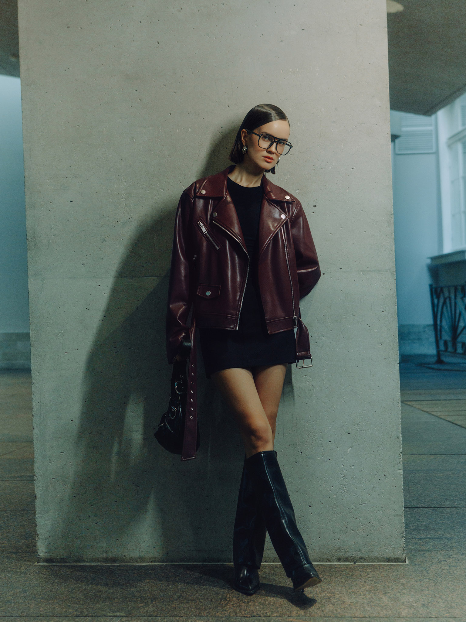 Oversize jacket from eco-leather