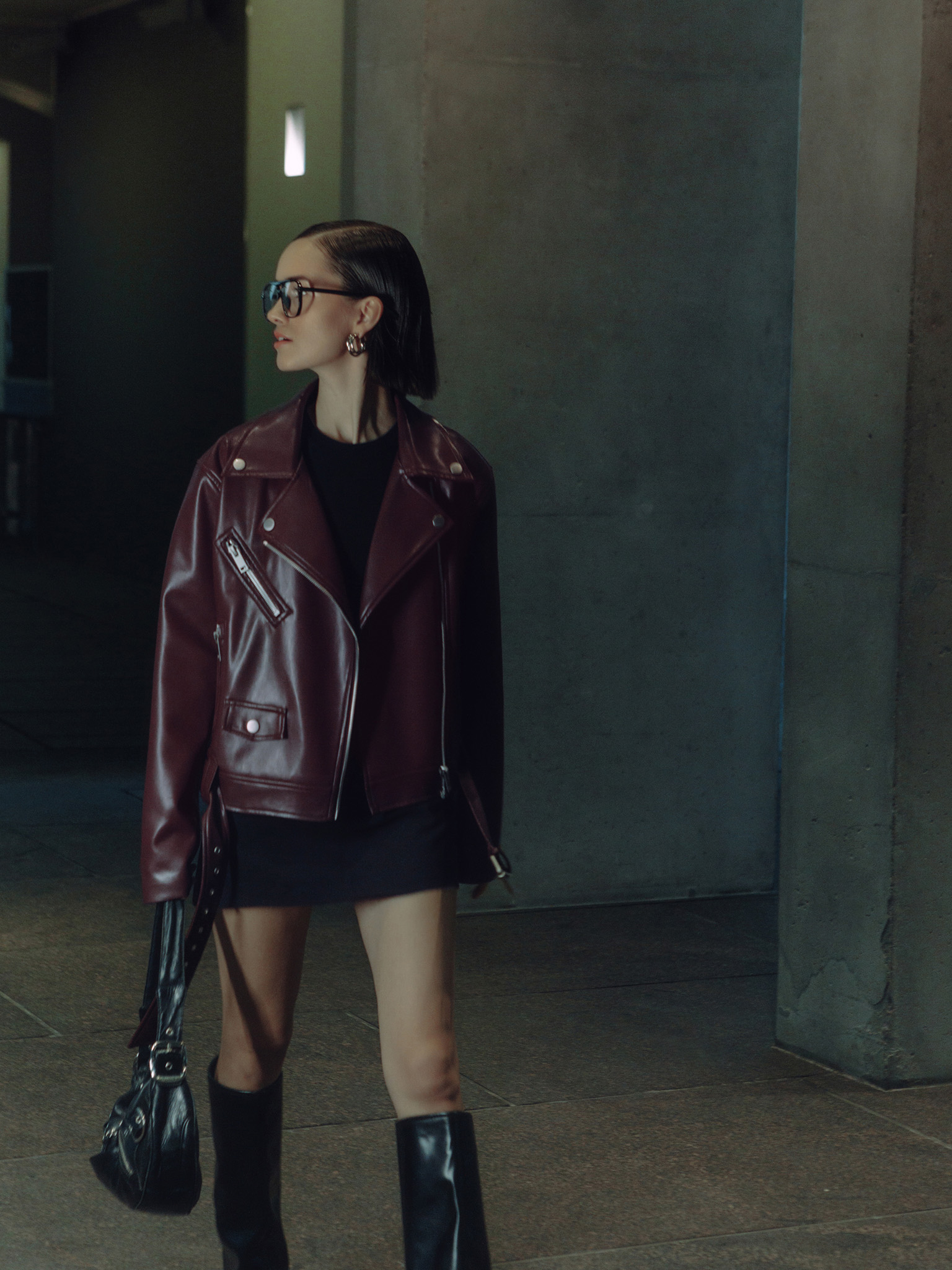 Oversize jacket from eco-leather