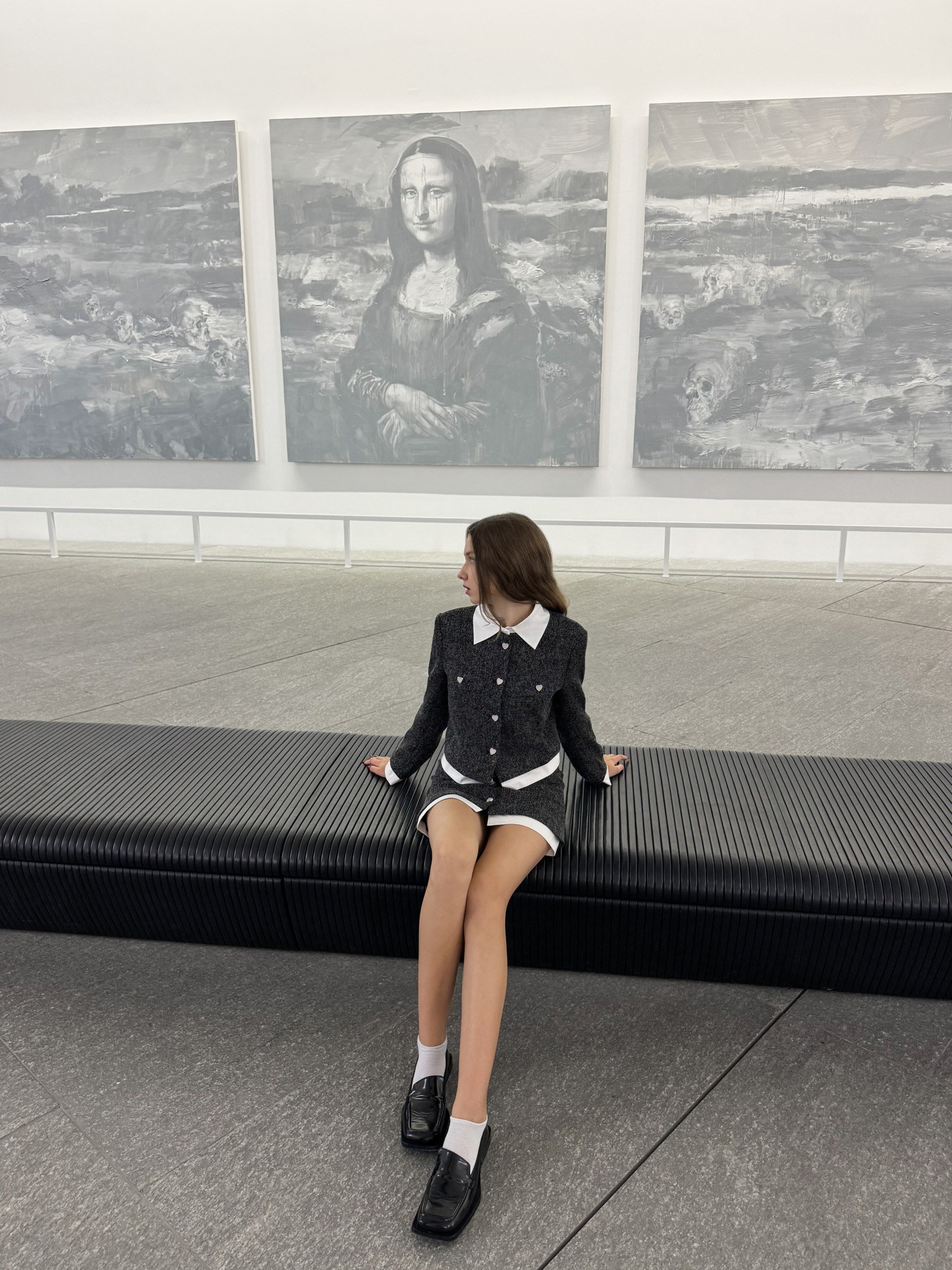 Mini-jupe avec boutons en forme de cœur