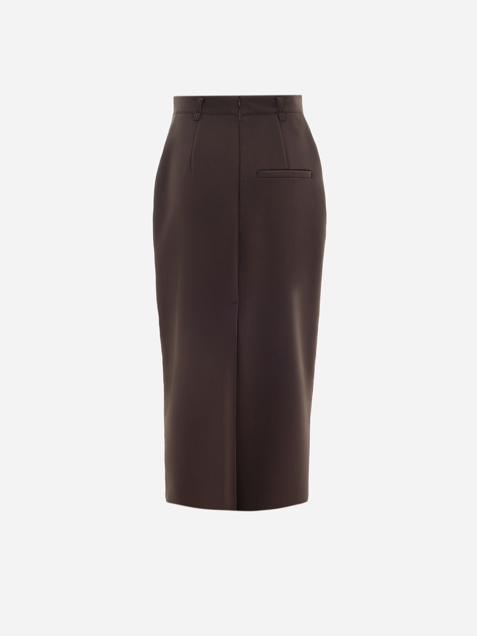Straight midi skirt with back slit