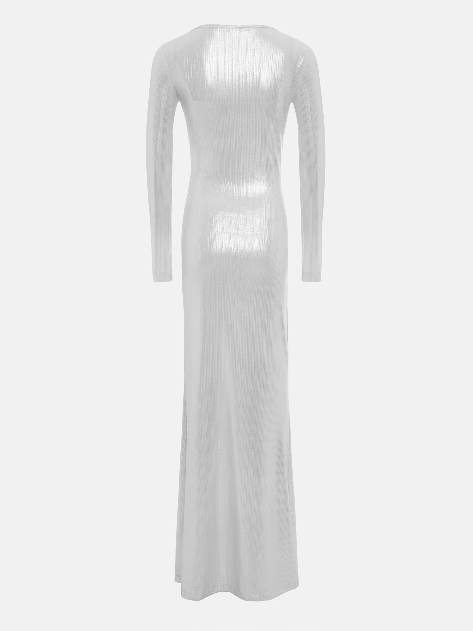 Maxi dress in shiny ribbed fabric