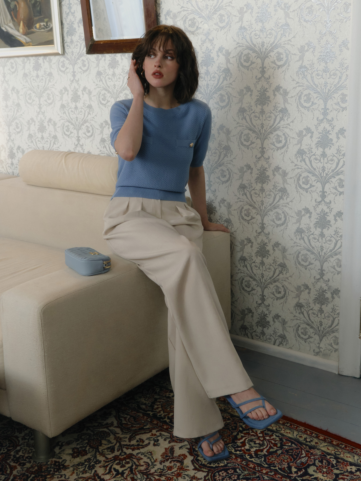 Jersey top with chest pockets