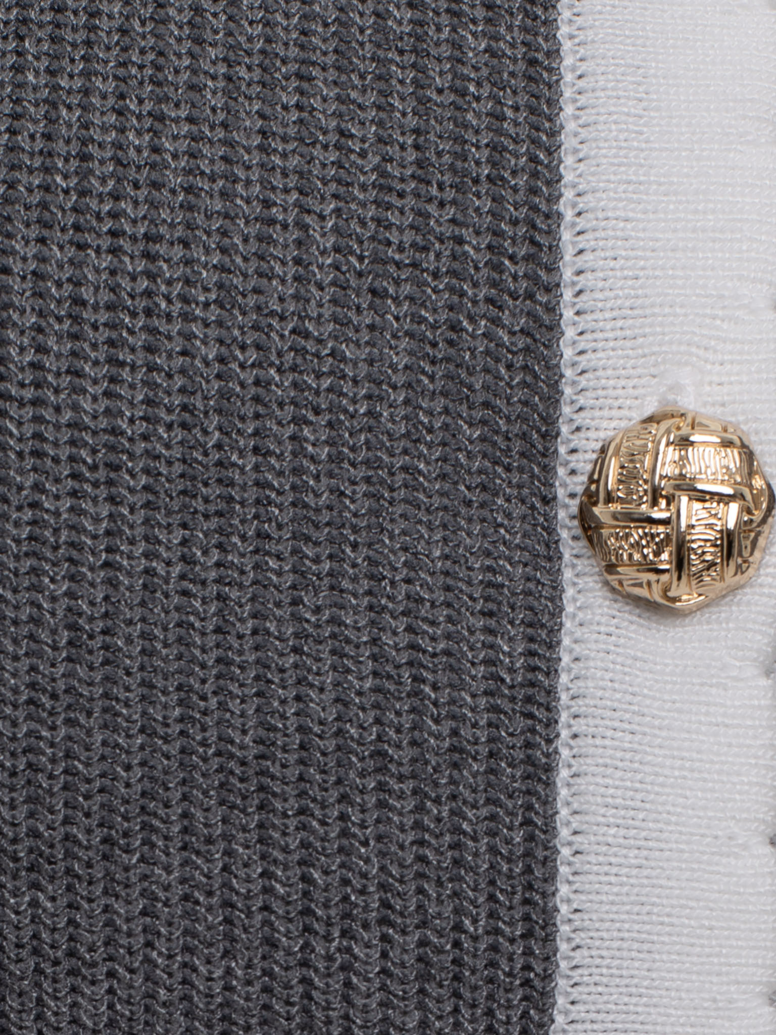 Fitted ribbed cardigan with contrasting edging