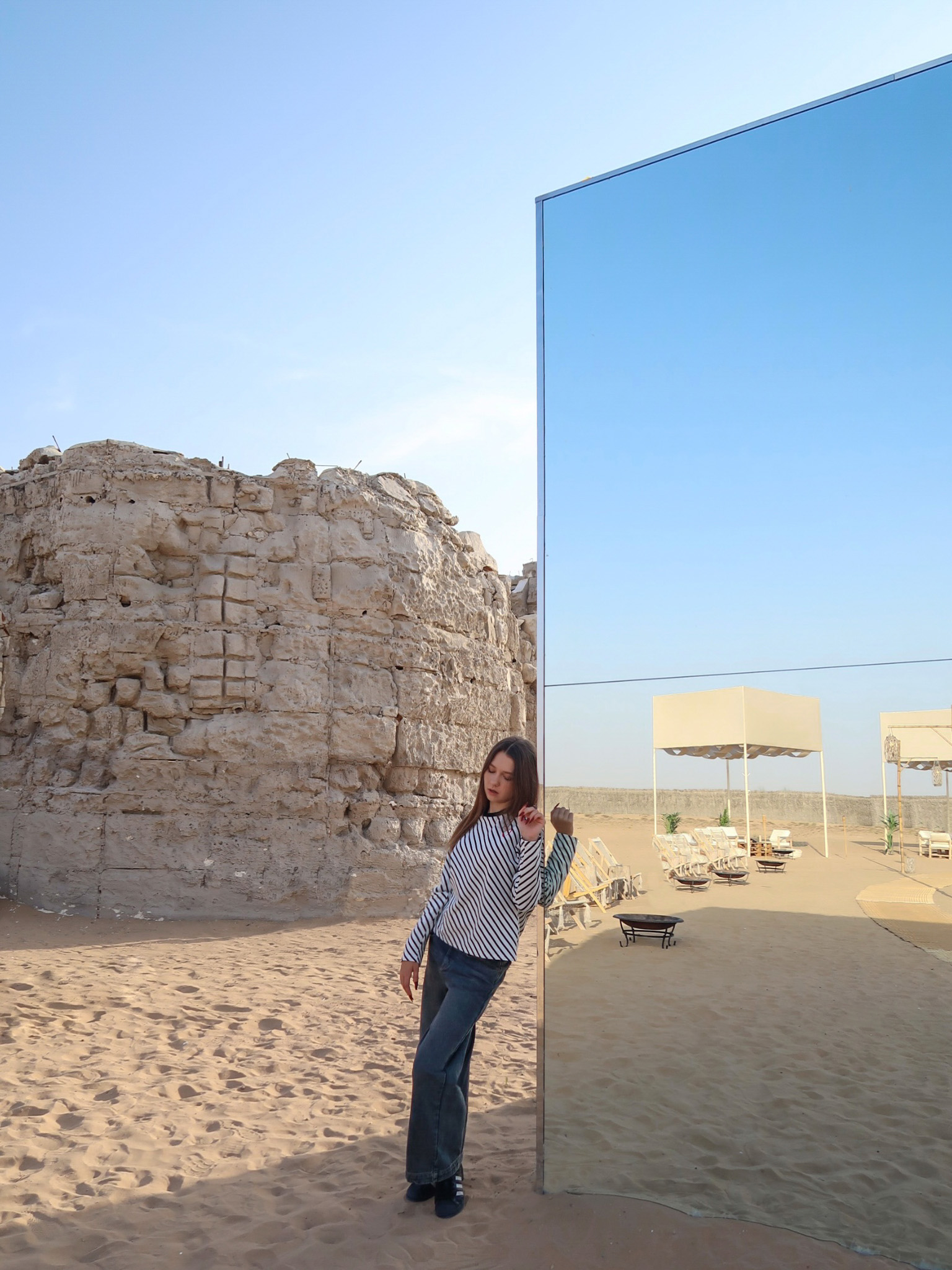 Свободный лонгслив в диагональную полоску