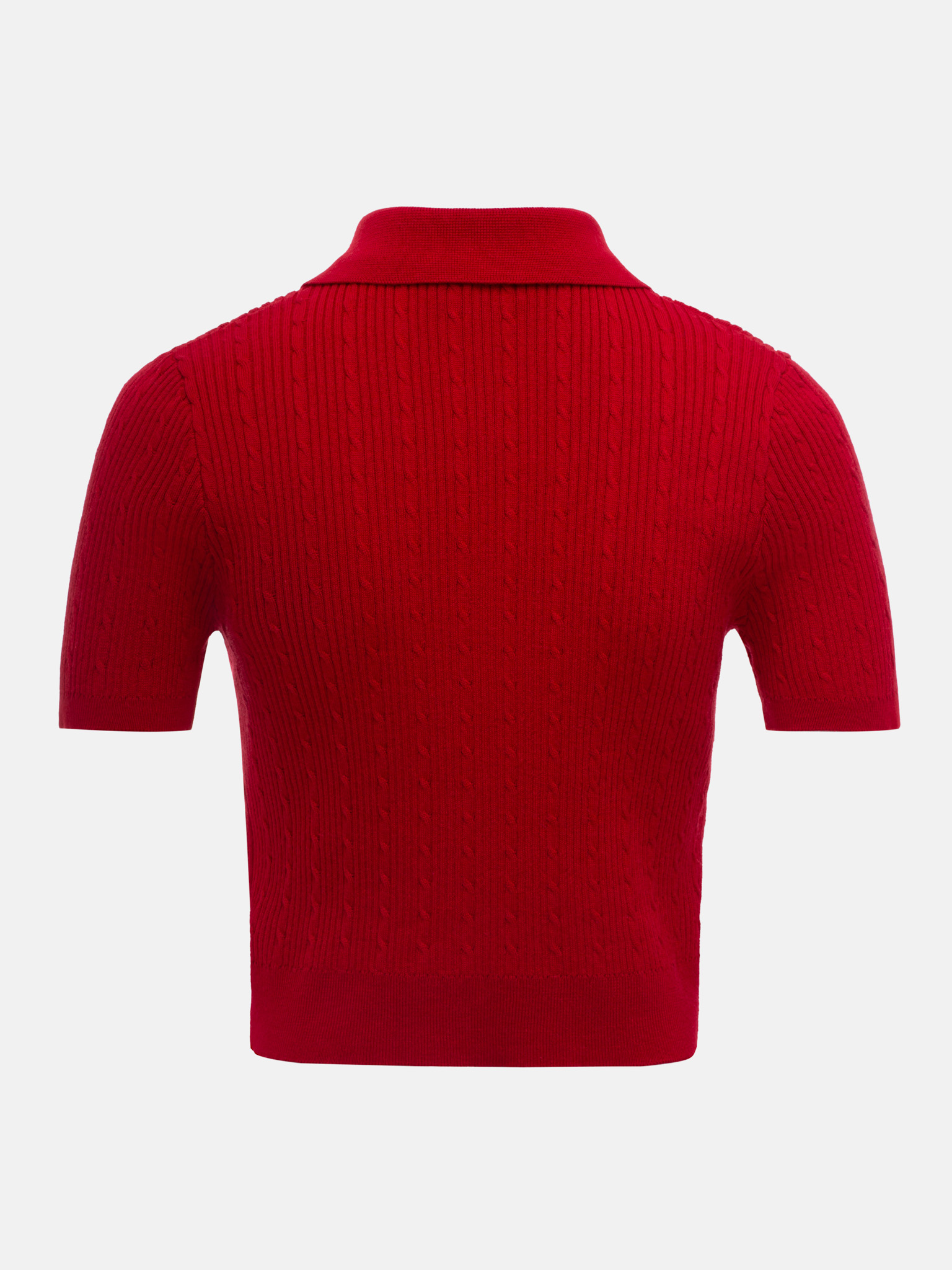 Cropped polo shirt with embroidery