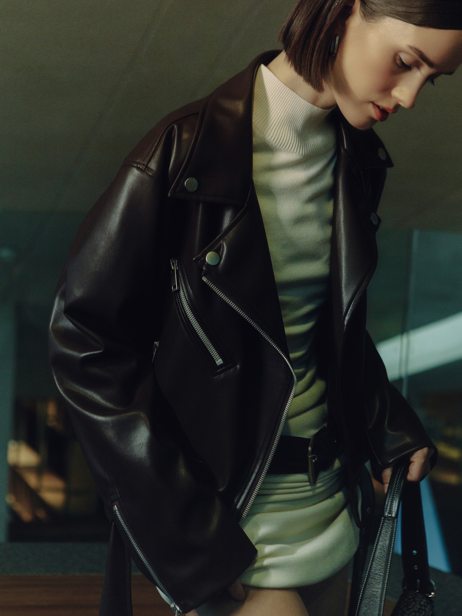 Jacke in Übergröße aus Eco-Leder