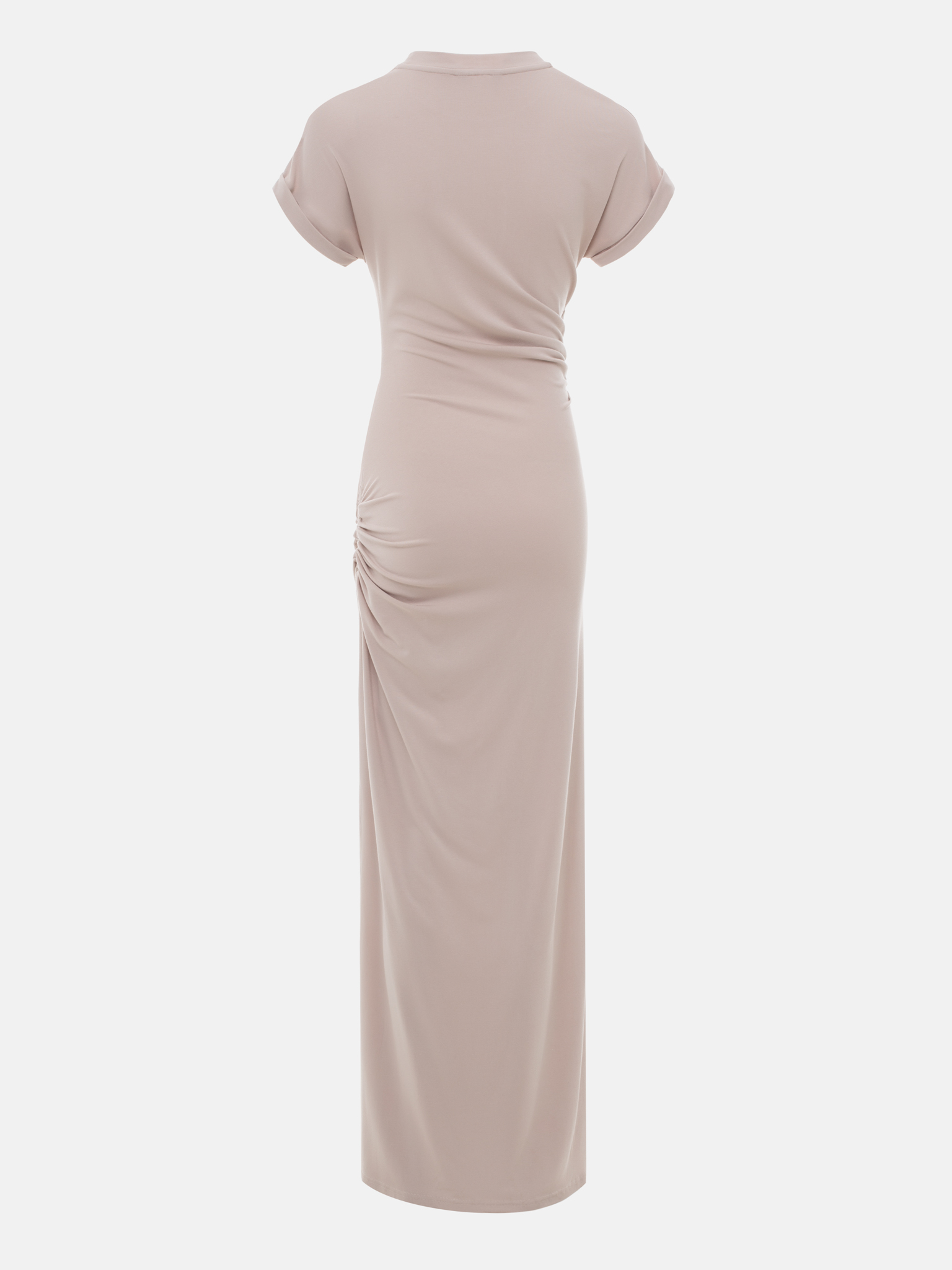 Fitted maxi dress with short sleeves