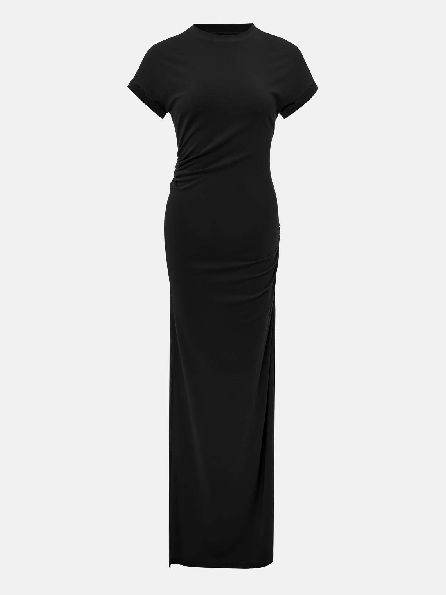 Fitted maxi dress with short sleeves