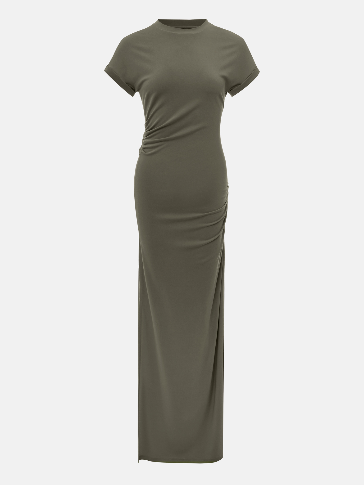 Fitted maxi dress with short sleeves