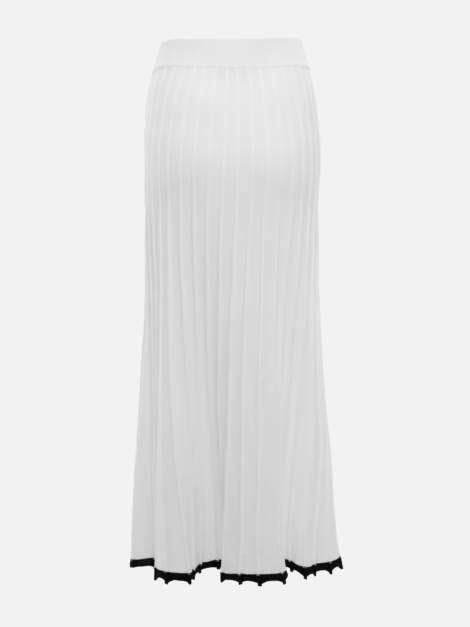 Pleated knitted midi skirt