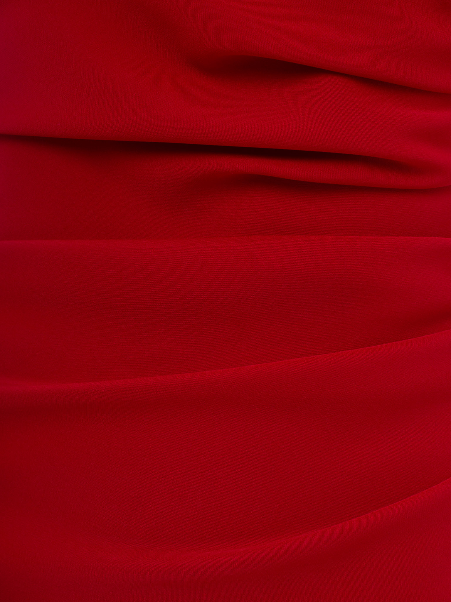 Fitted midi dress with asymmetric neckline