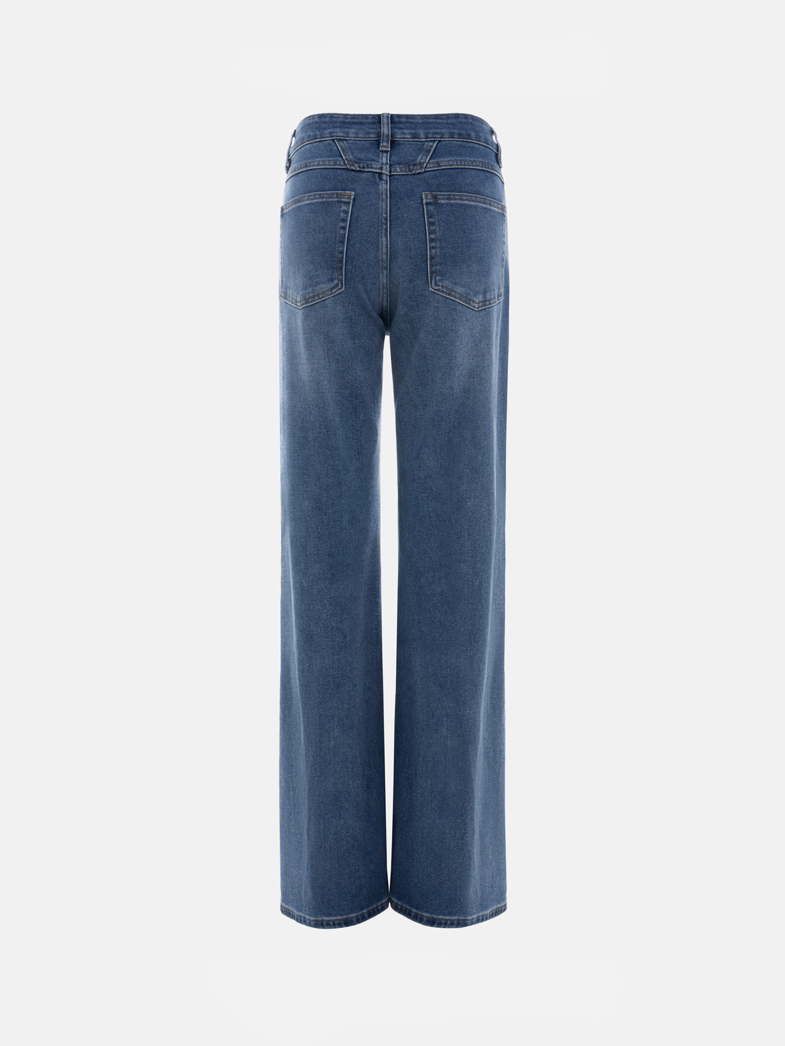 Loose mid-rise distressed jeans