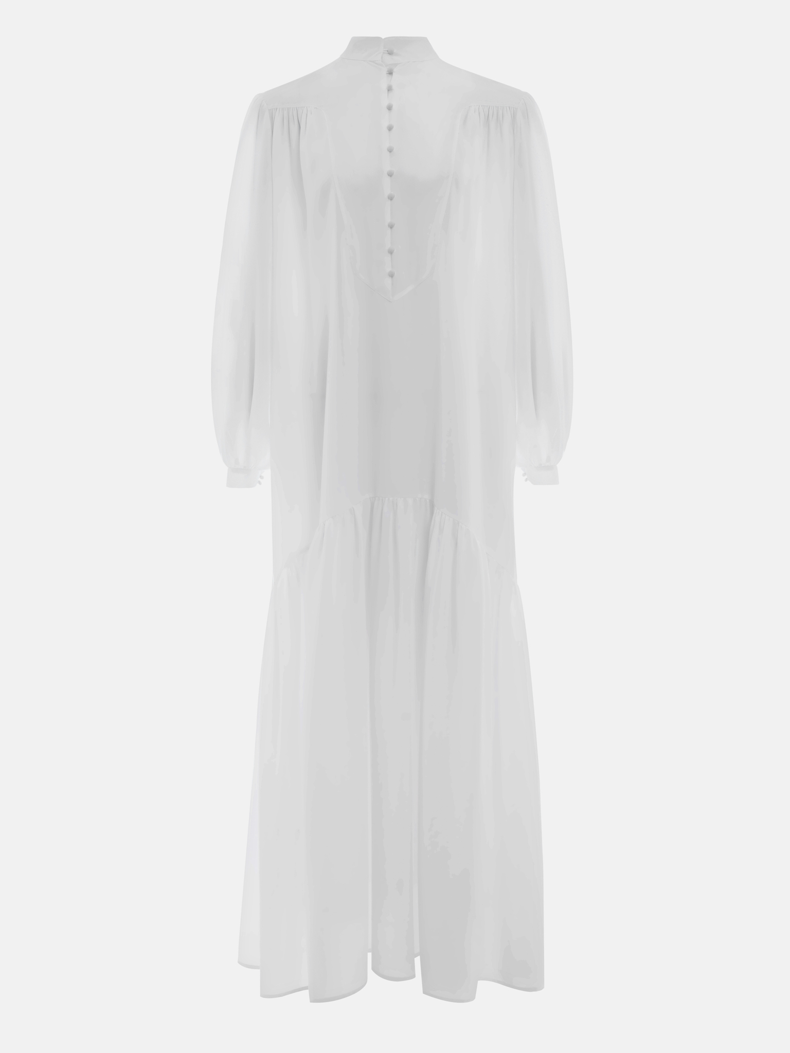 Voluminous maxi dress with long sleeves