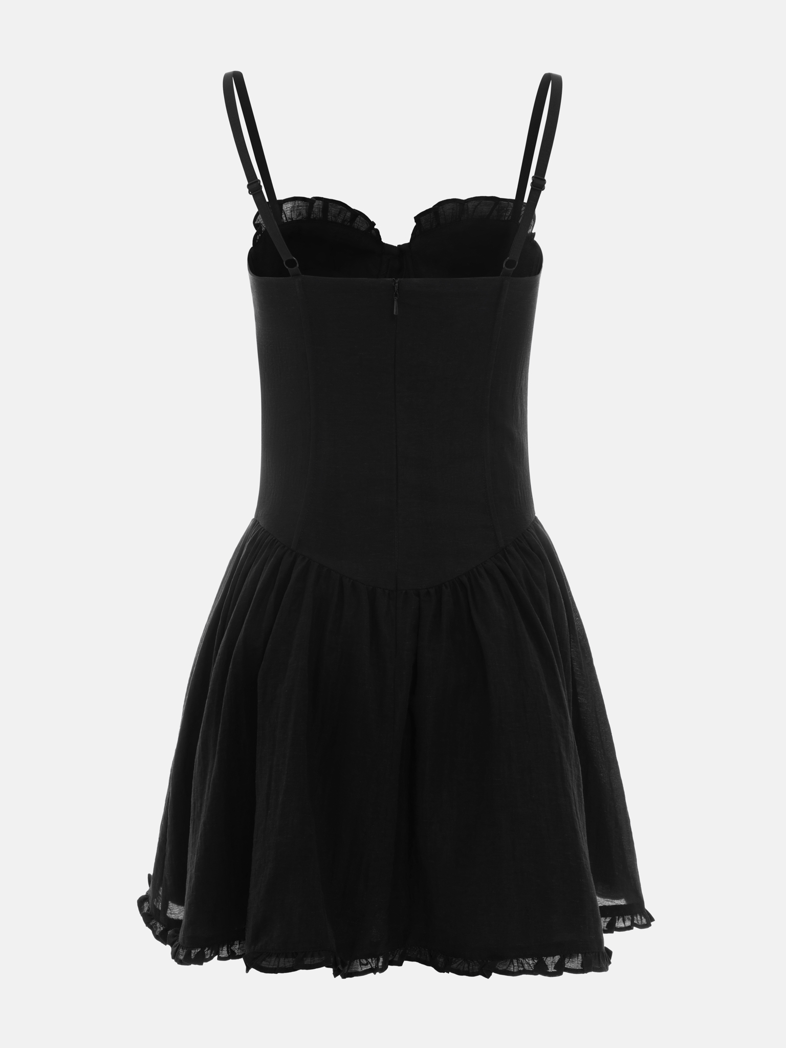 Minikleid mit Rüschen am Oberteil und ausgestelltem Rock