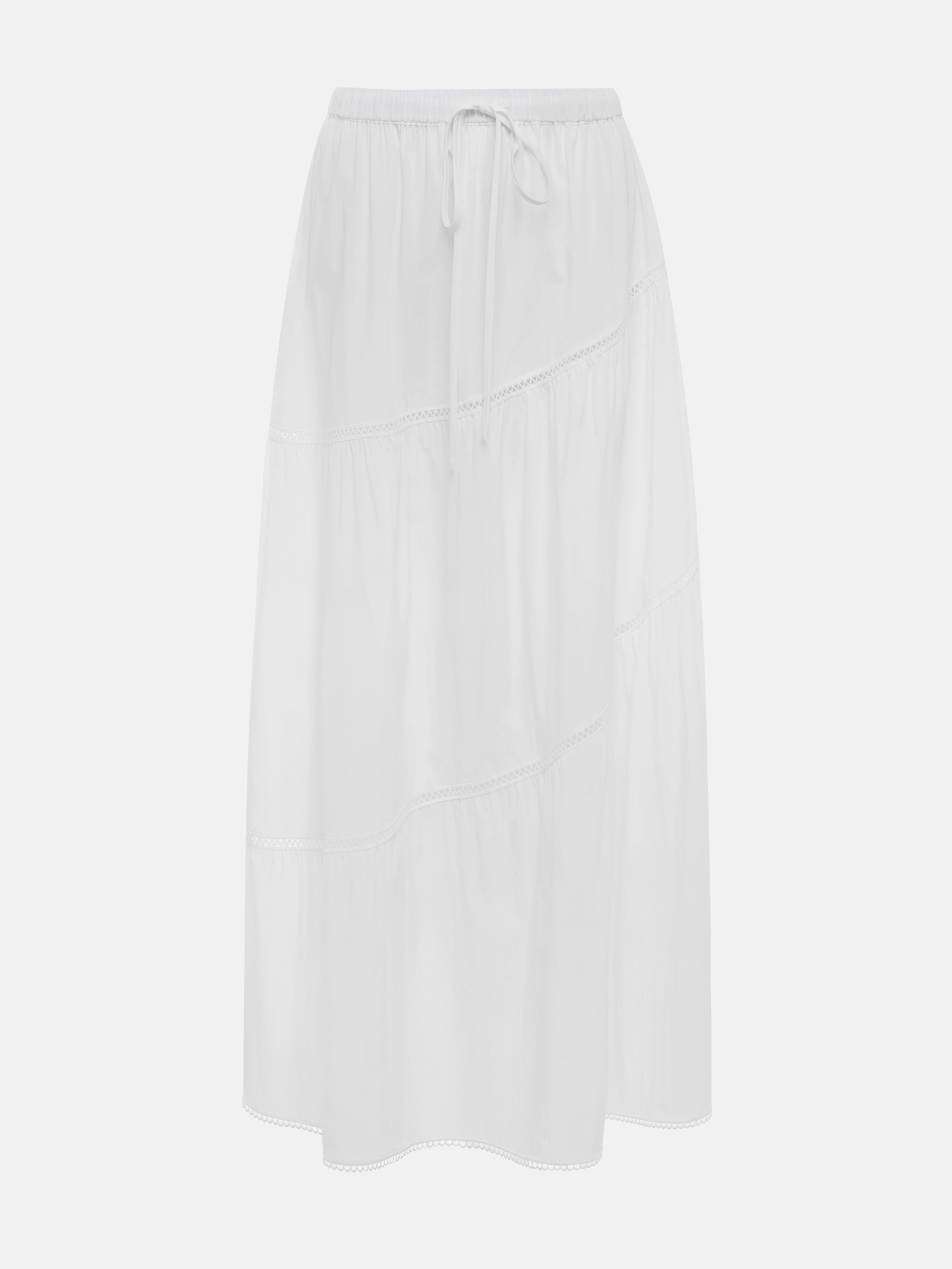 Layered maxi skirt with waist ties