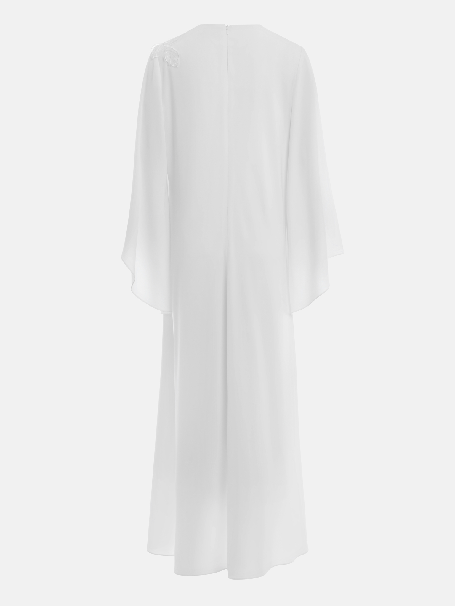 Loose maxi dress with flower decor on the bodice