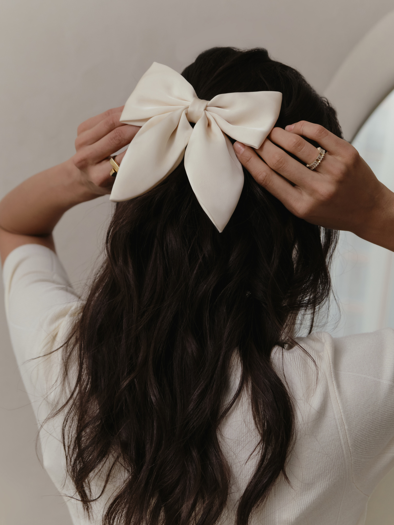 Satin hair bow