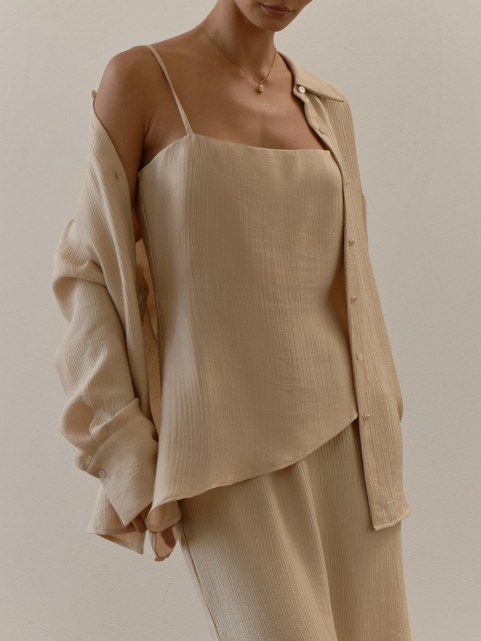 Shirt in textured fabric