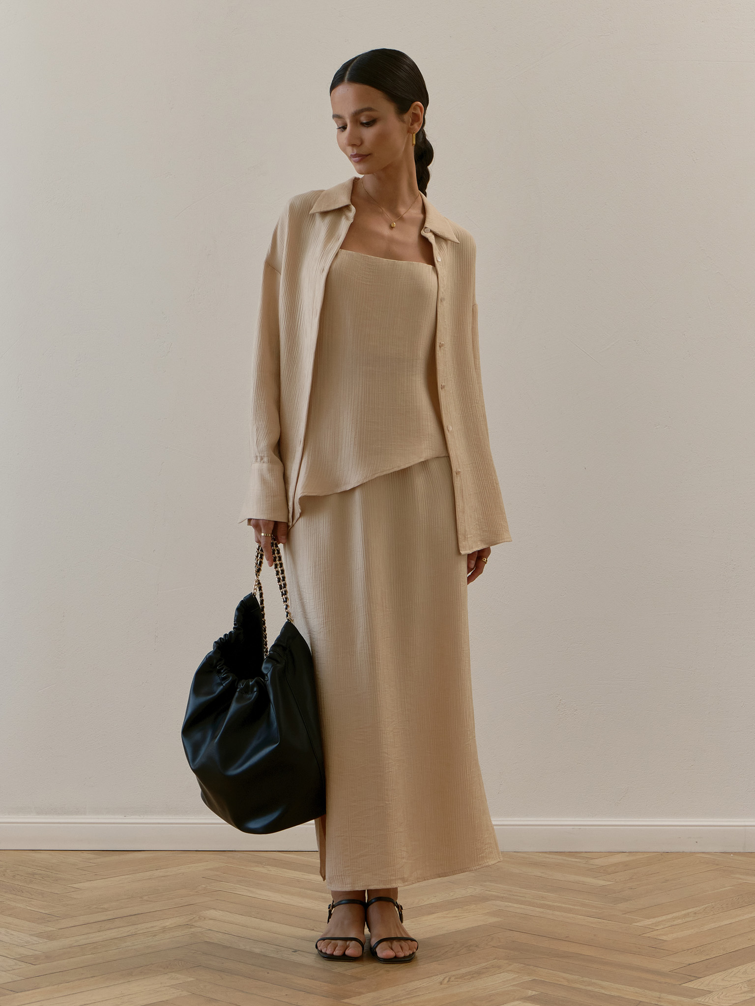 Shirt in textured fabric