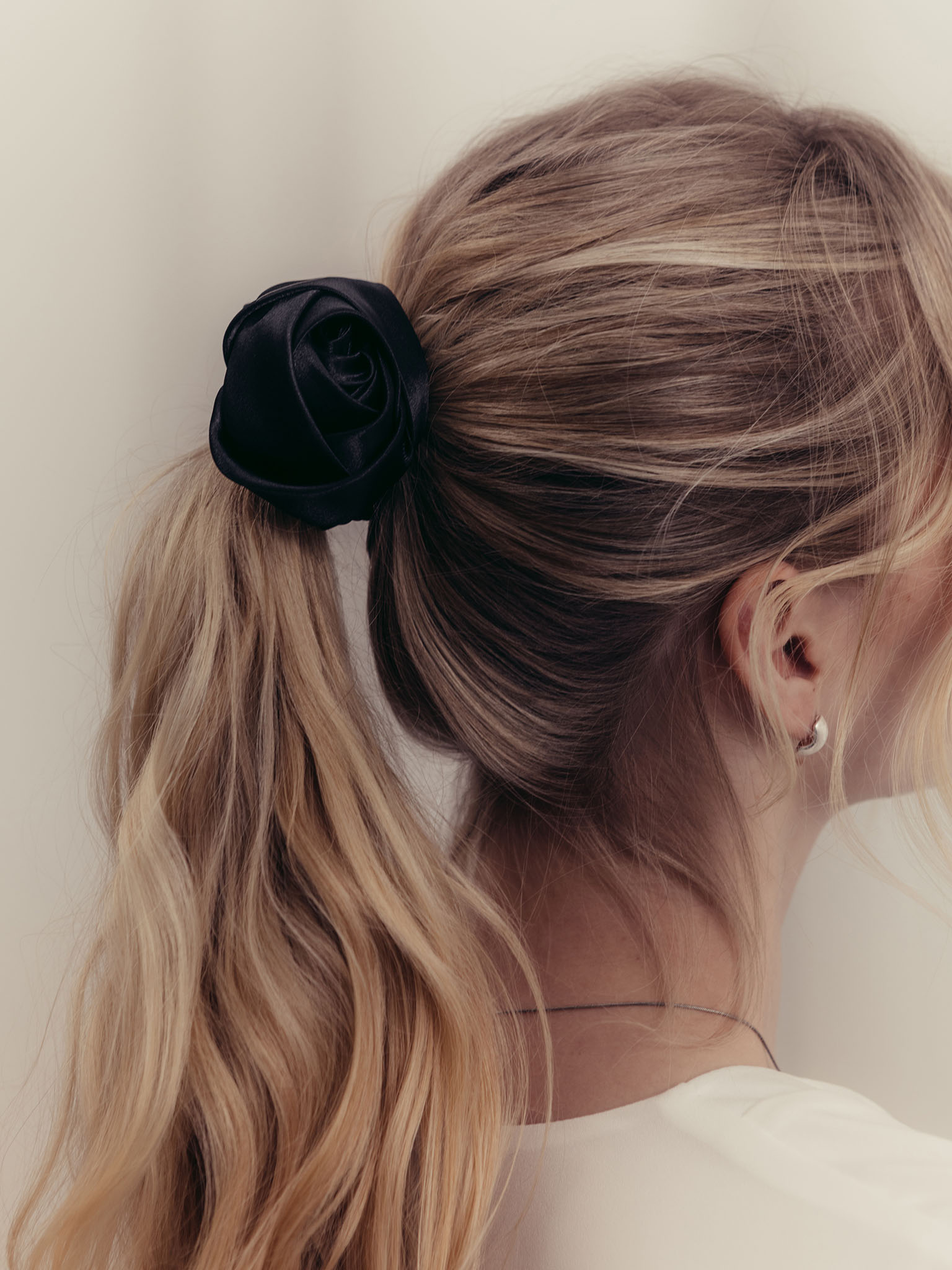 Satin flower hair band