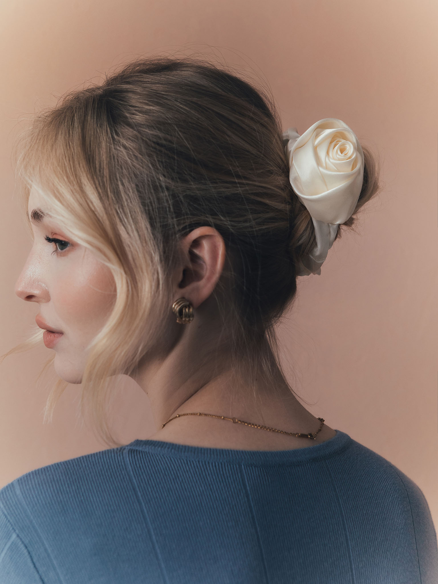 Satin flower hair band