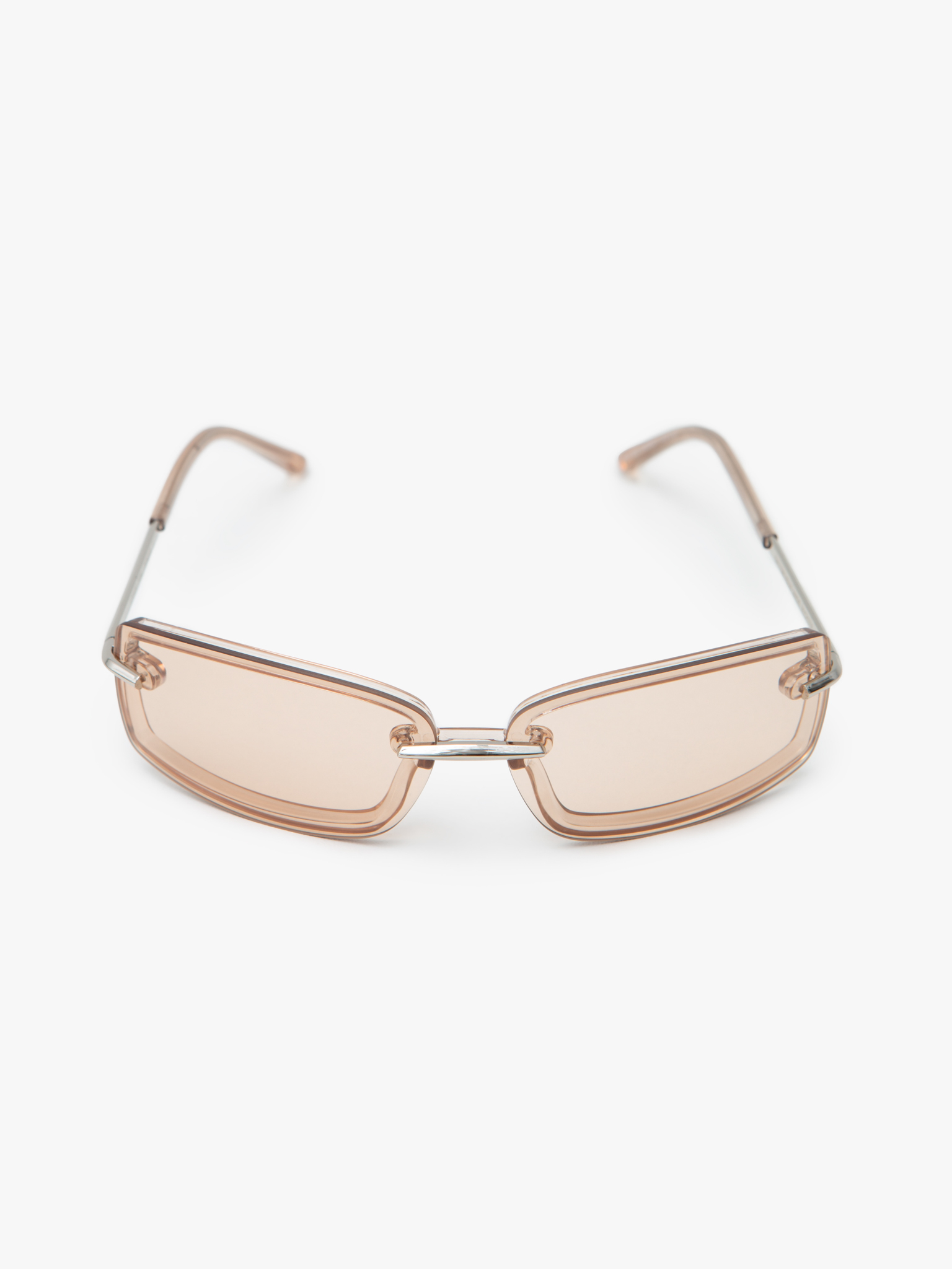 Rectangular glasses with metal inserts