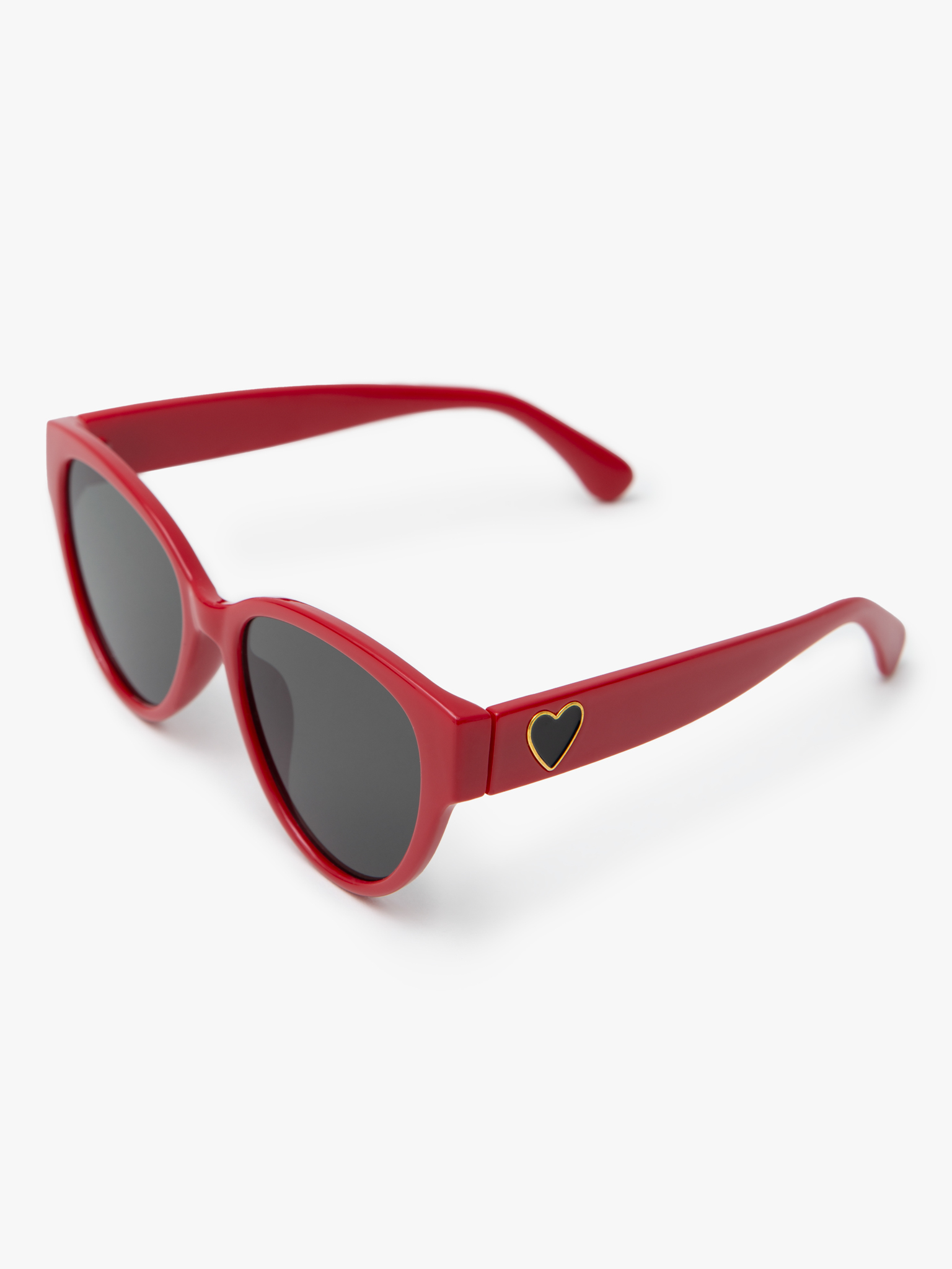 Large sunglasses with hearts on the temples