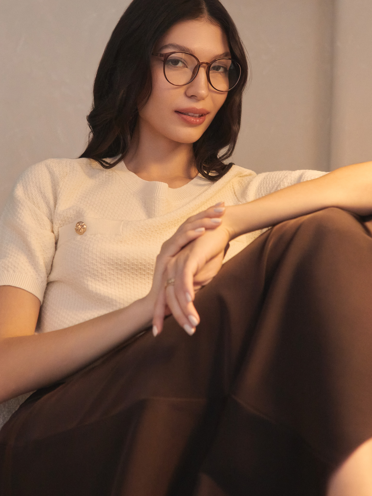 Decorative glasses with round lenses