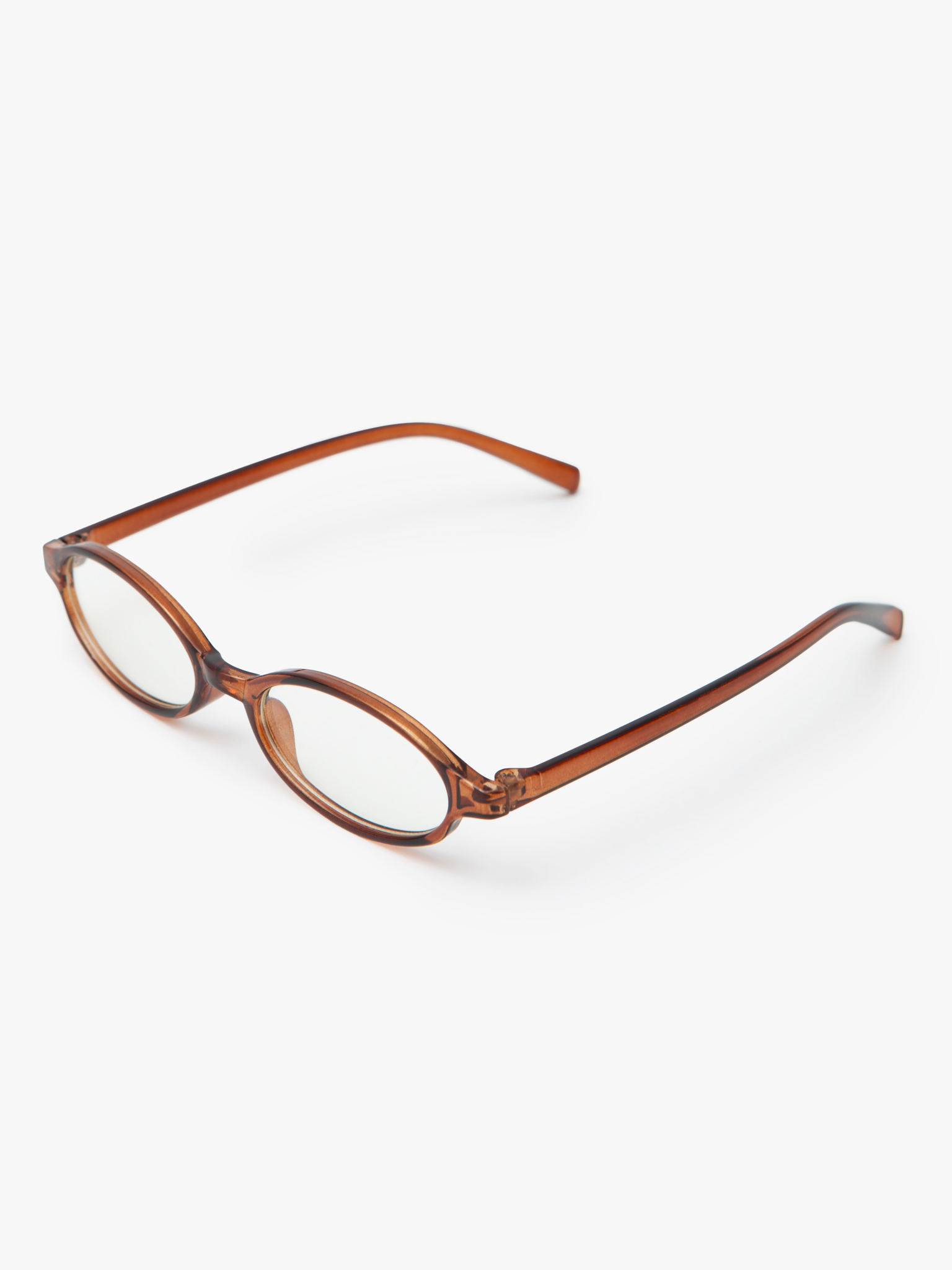 نظارات بيضاوية ذات عدسات شفافة