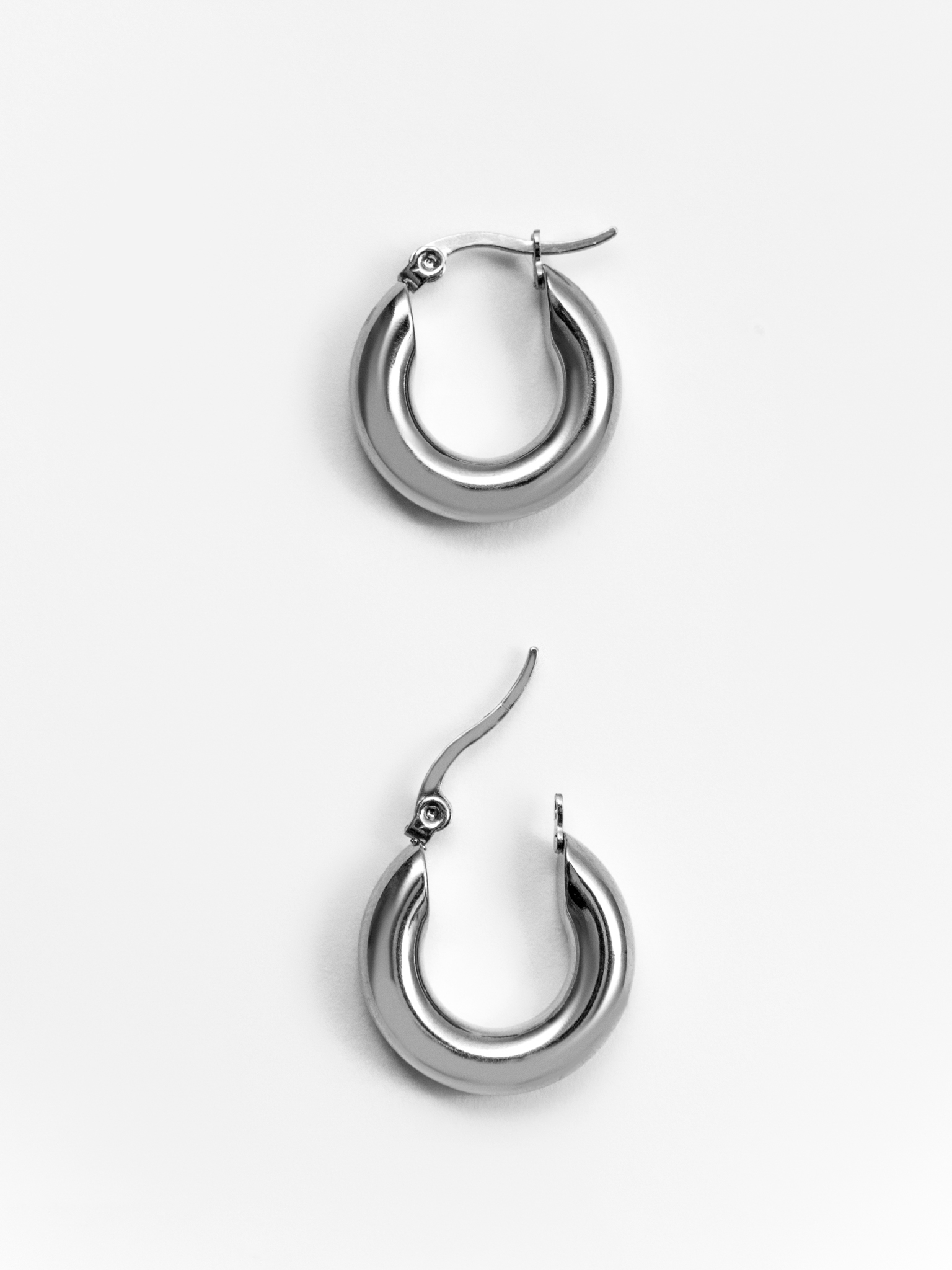 Brass metal hoop earrings
