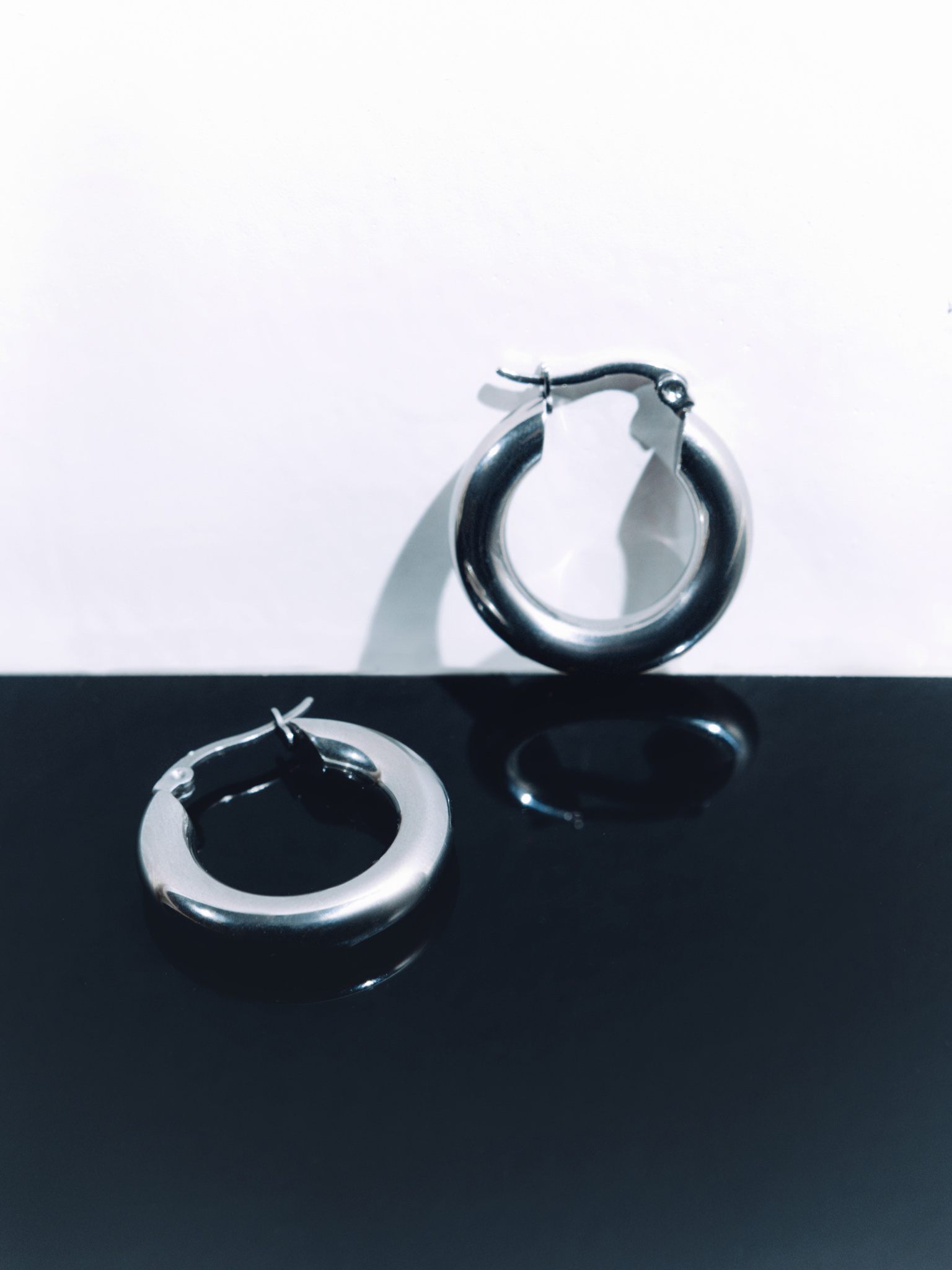 Brass metal hoop earrings