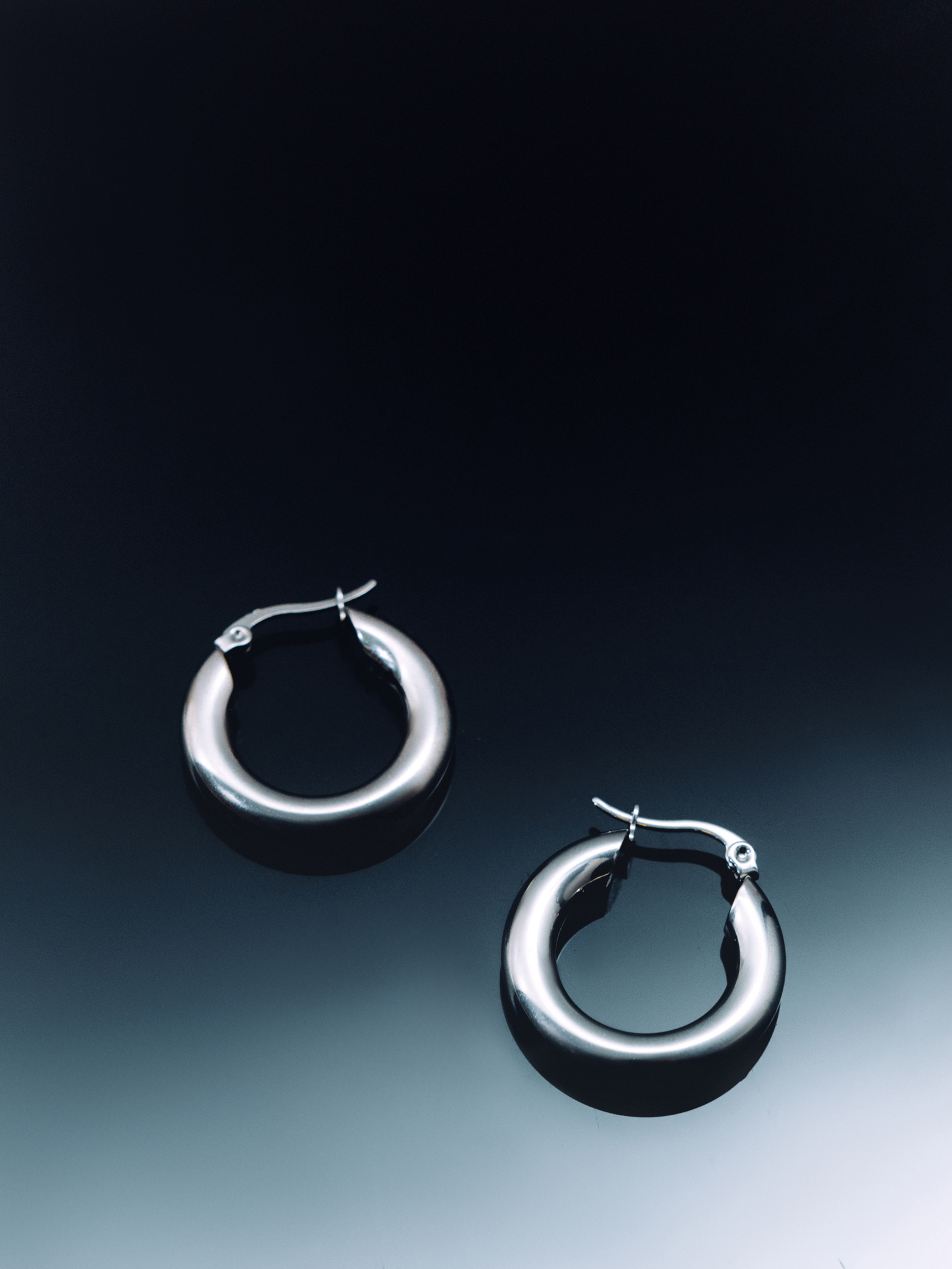 Brass metal hoop earrings