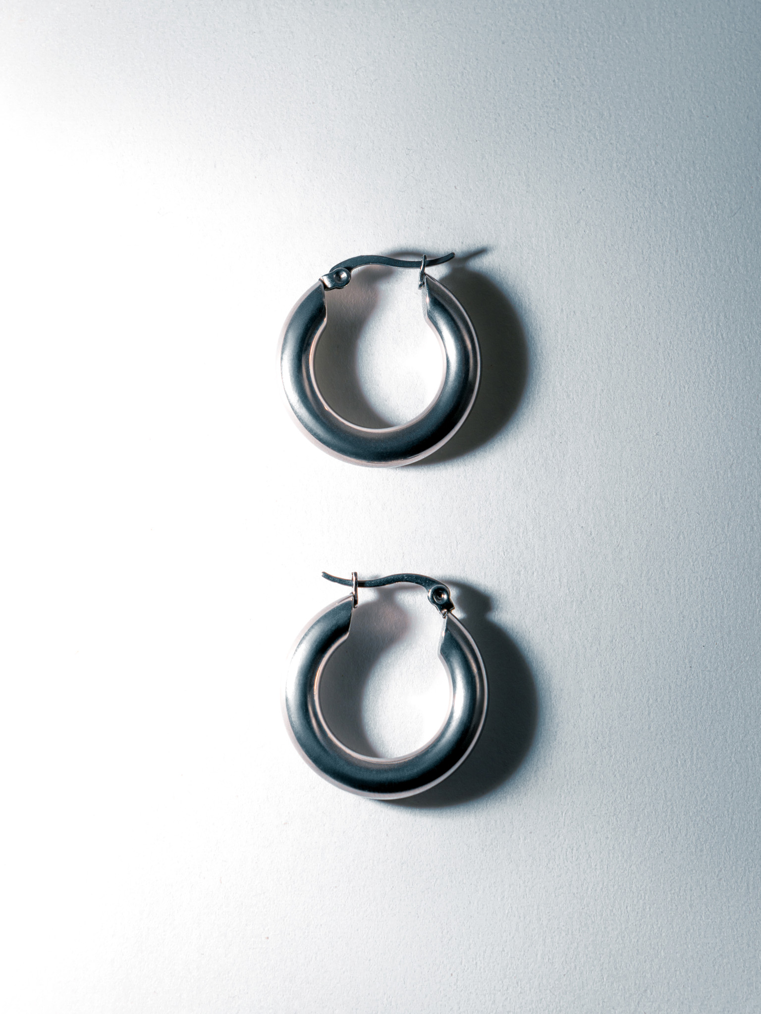 Brass metal hoop earrings