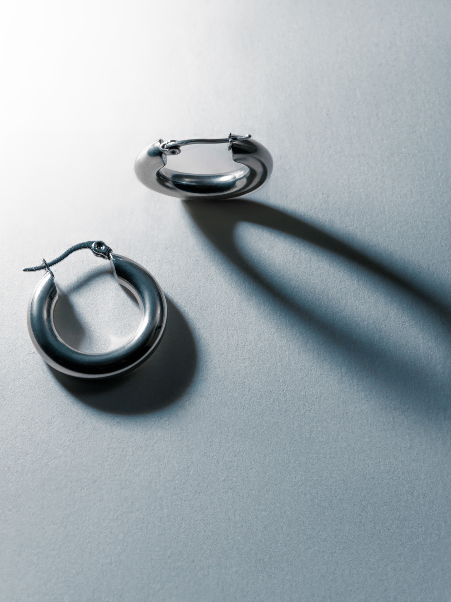 Brass metal hoop earrings