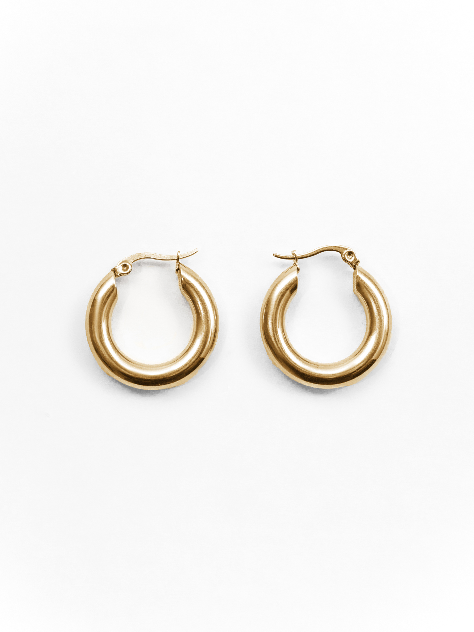 Brass metal hoop earrings
