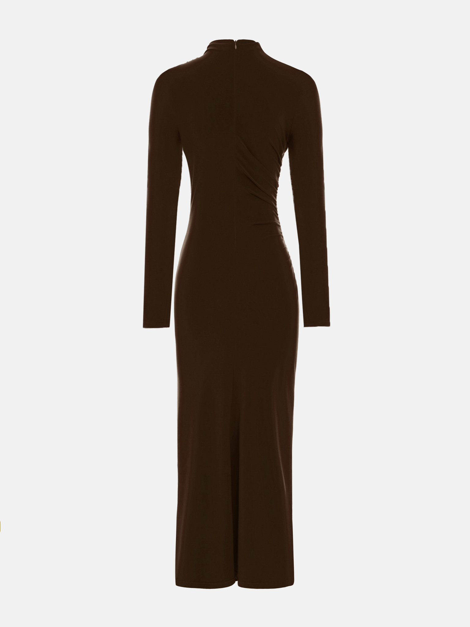 Jersey midi dress with asymmetric draperies