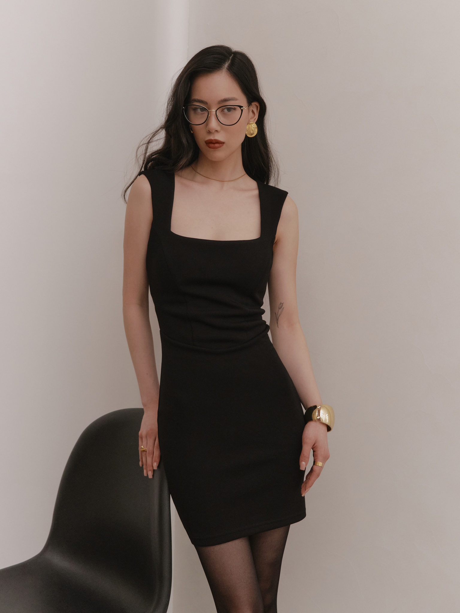 Mini dress with wide straps