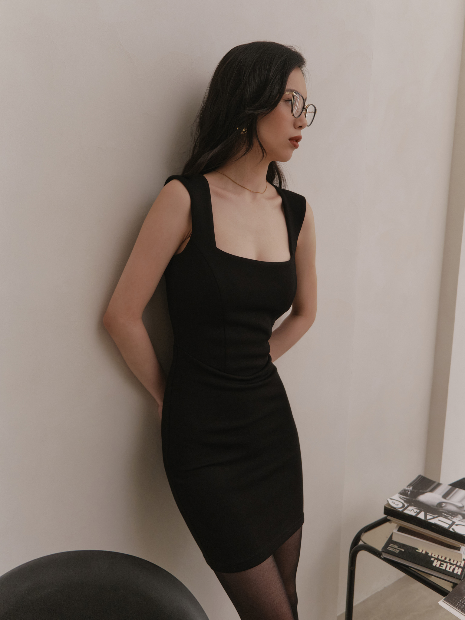 Mini dress with wide straps