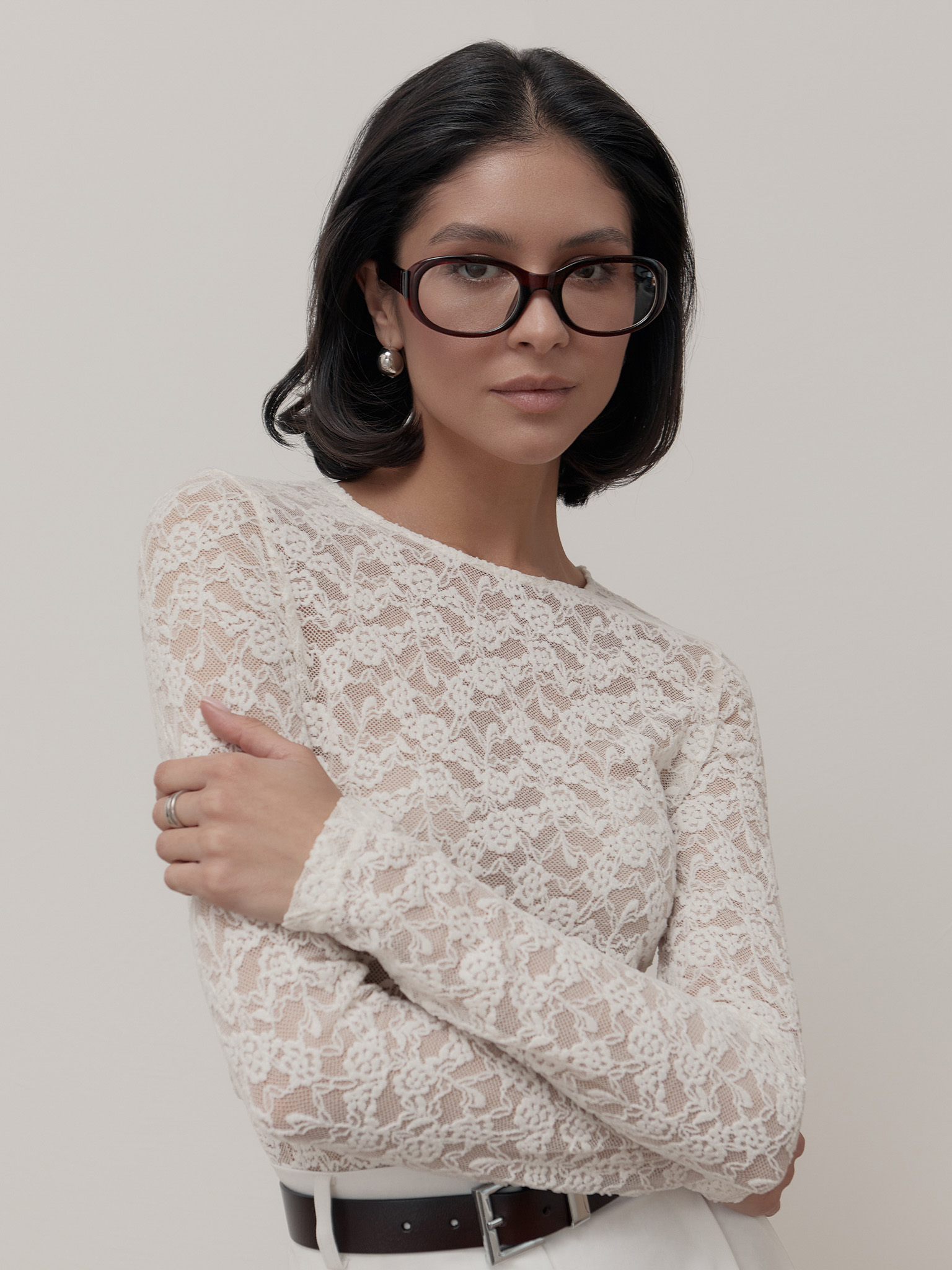 Decorative oval-shaped glasses