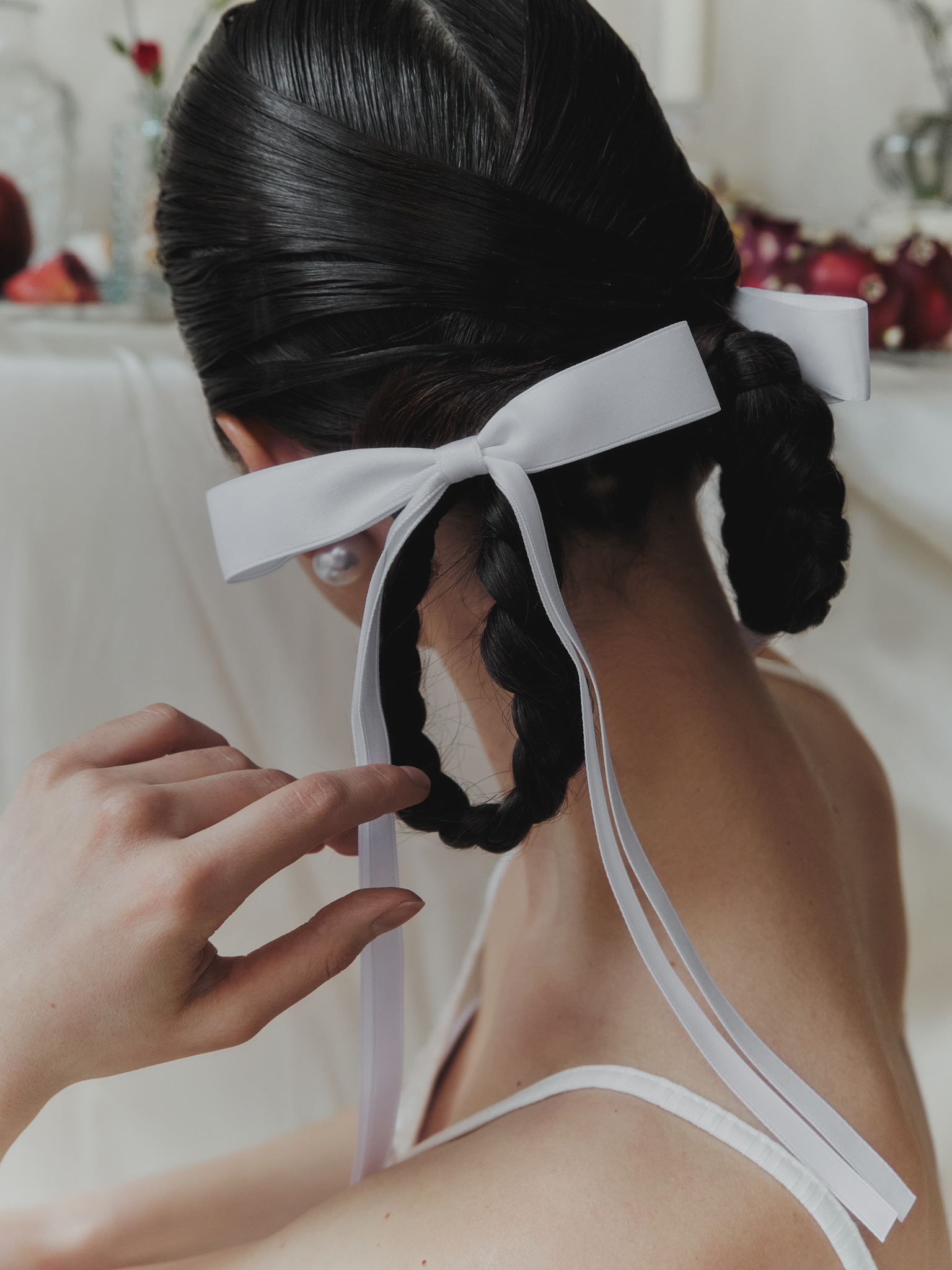 Satin ribbon hair clip
