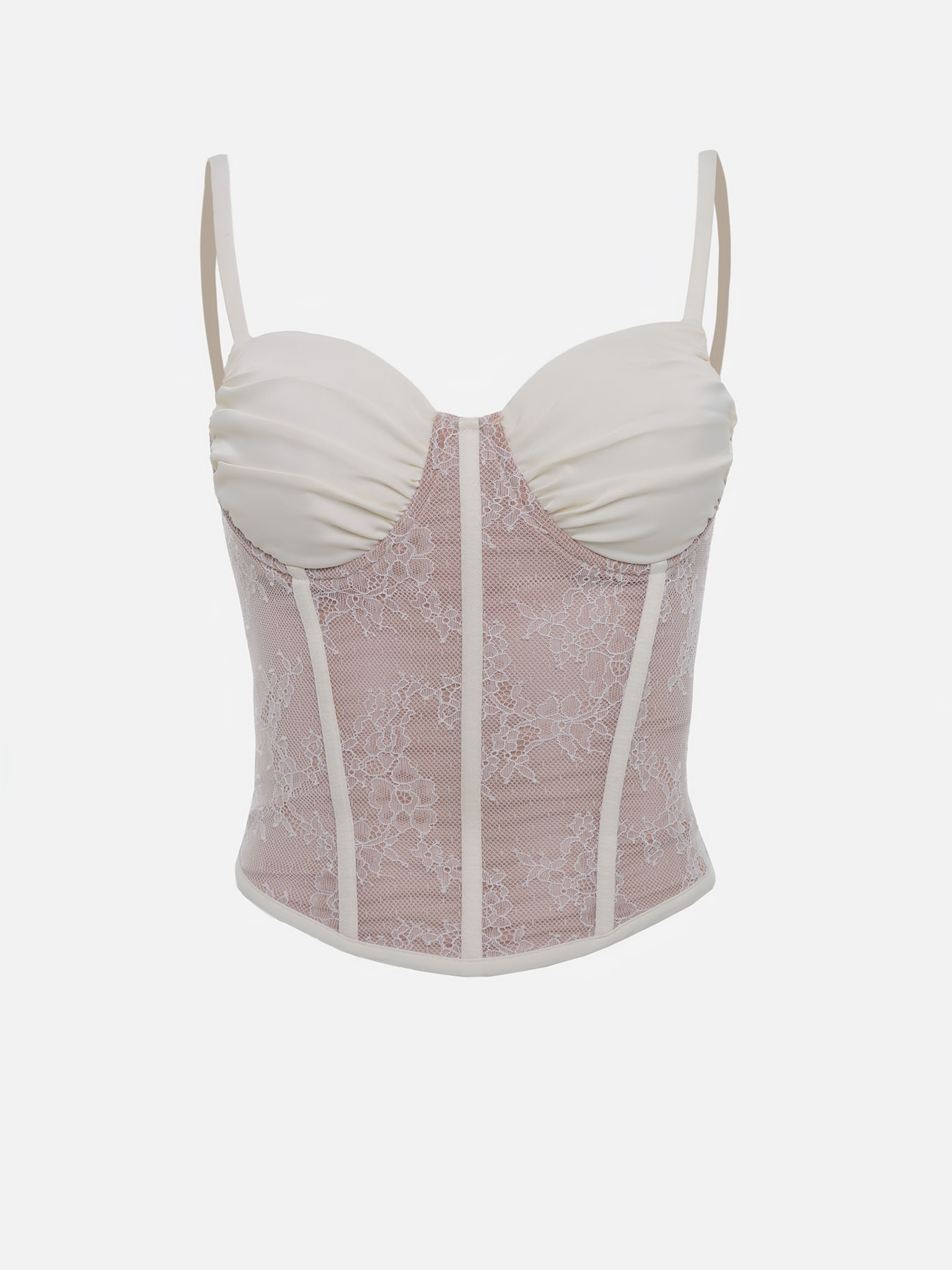 Satin and lace corset top