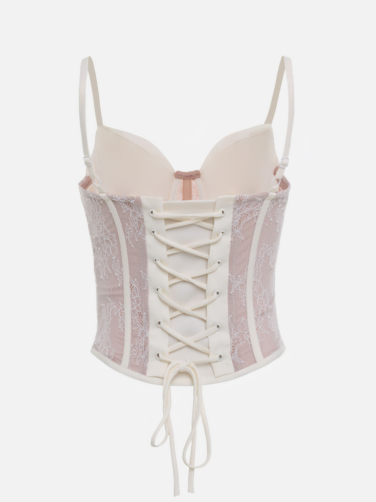 Satin and lace corset top