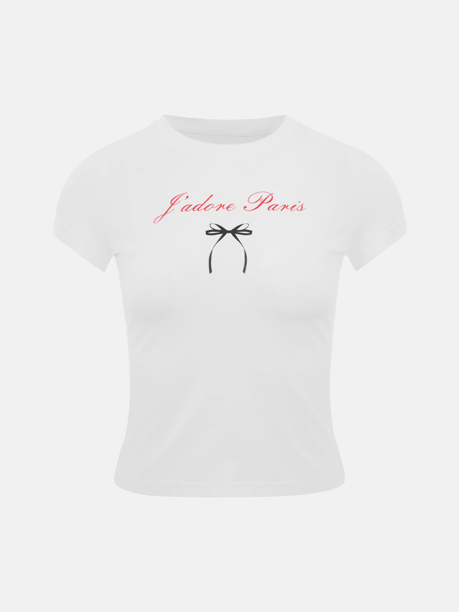 Cropped fitted T-shirt with lettering