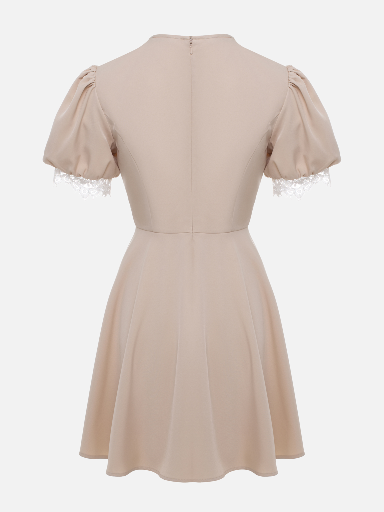 Mini dress with lace collar and cuffs