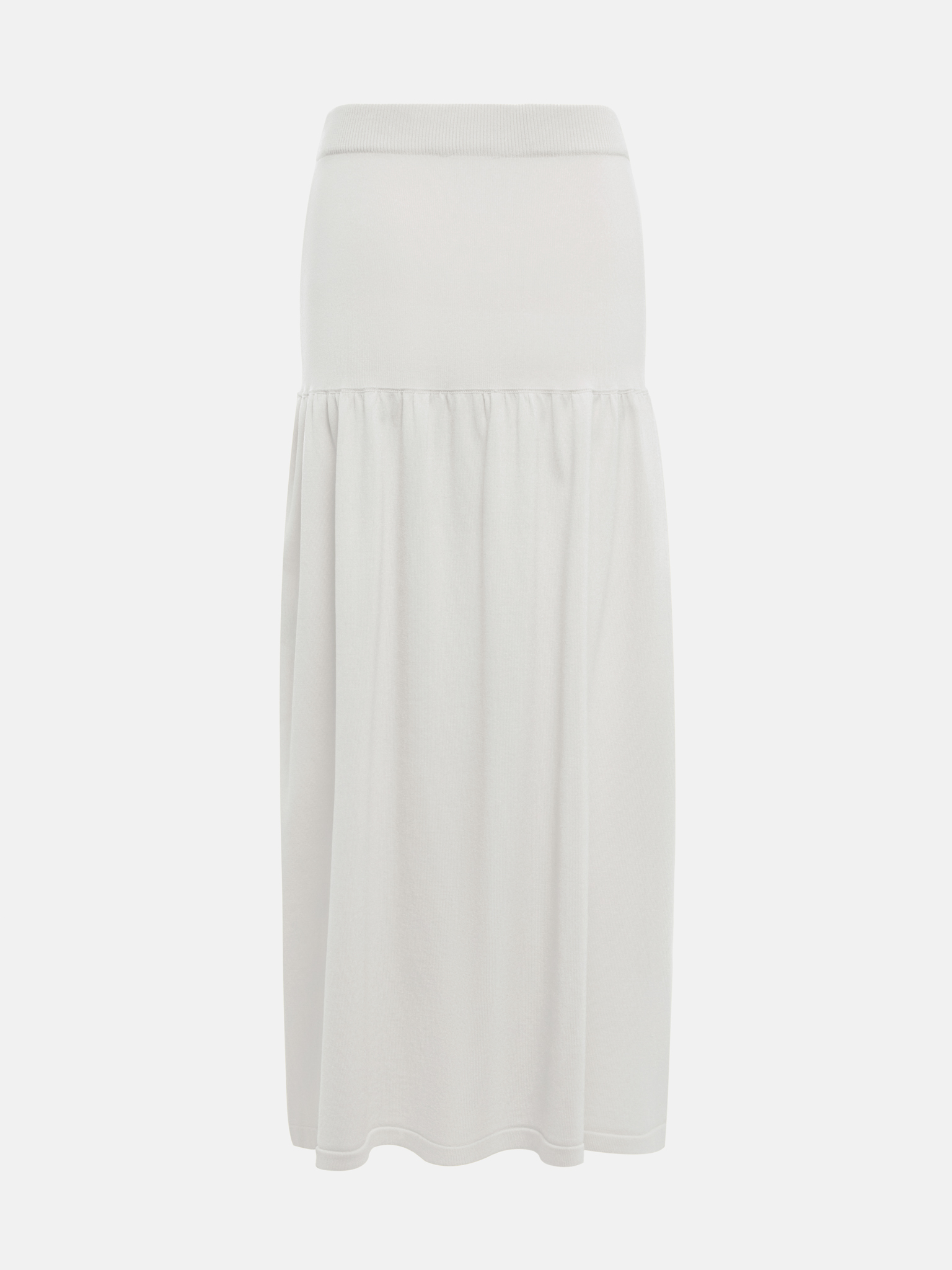 Jersey midi skirt with flounce