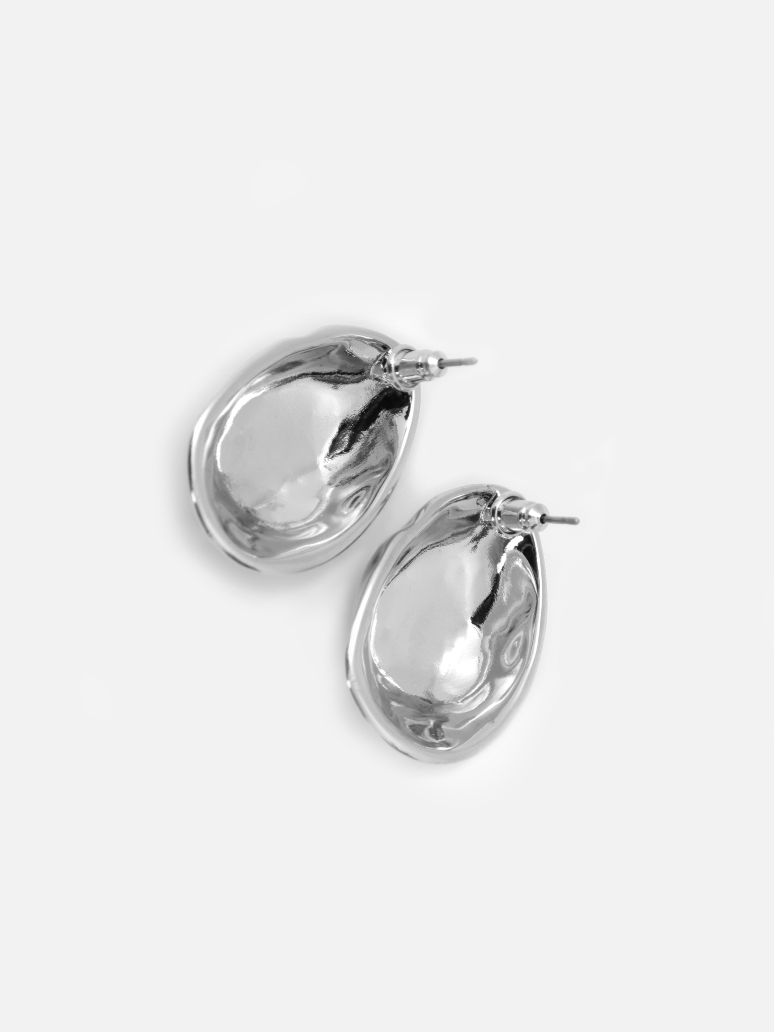 Lustrous metal brass earrings